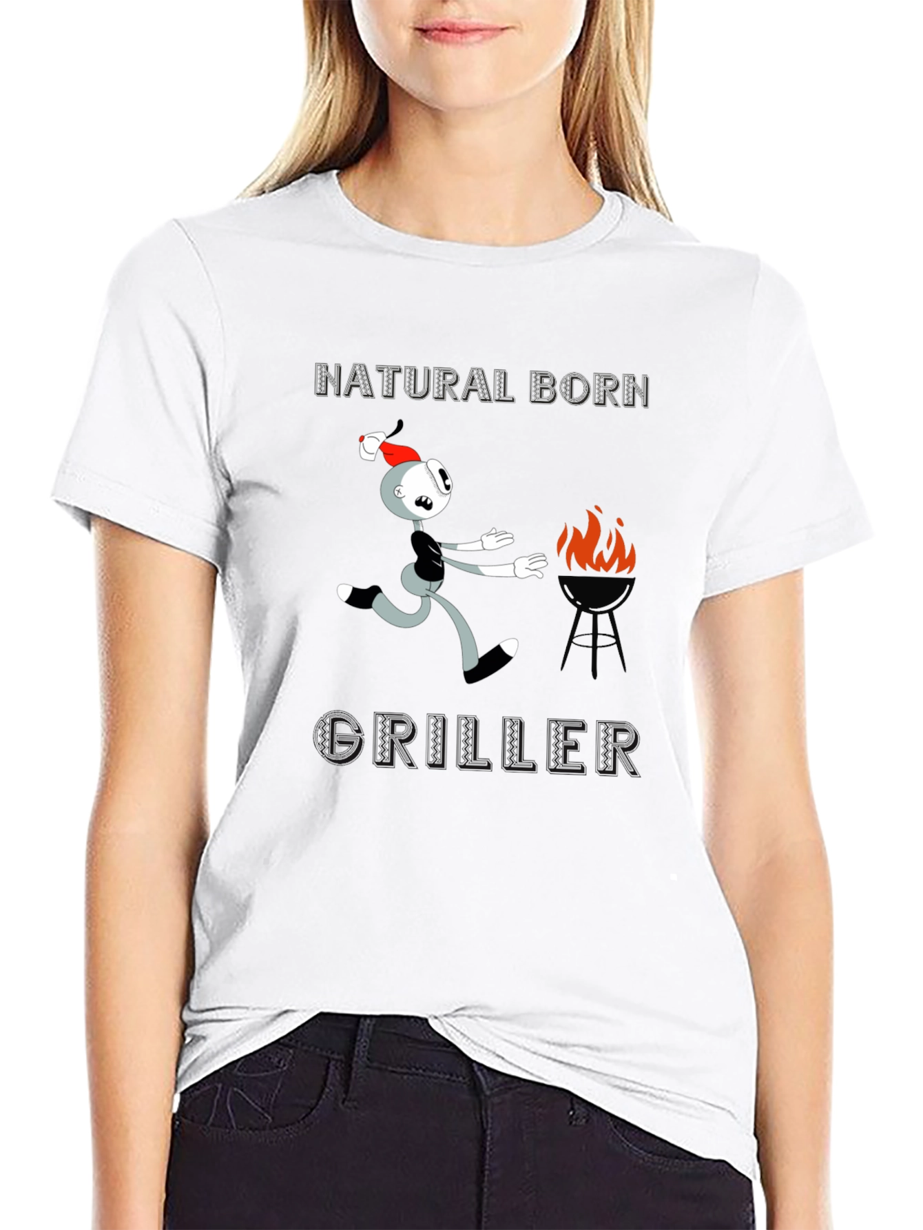 Natural Born Griller Funny Graphic T-Shirt