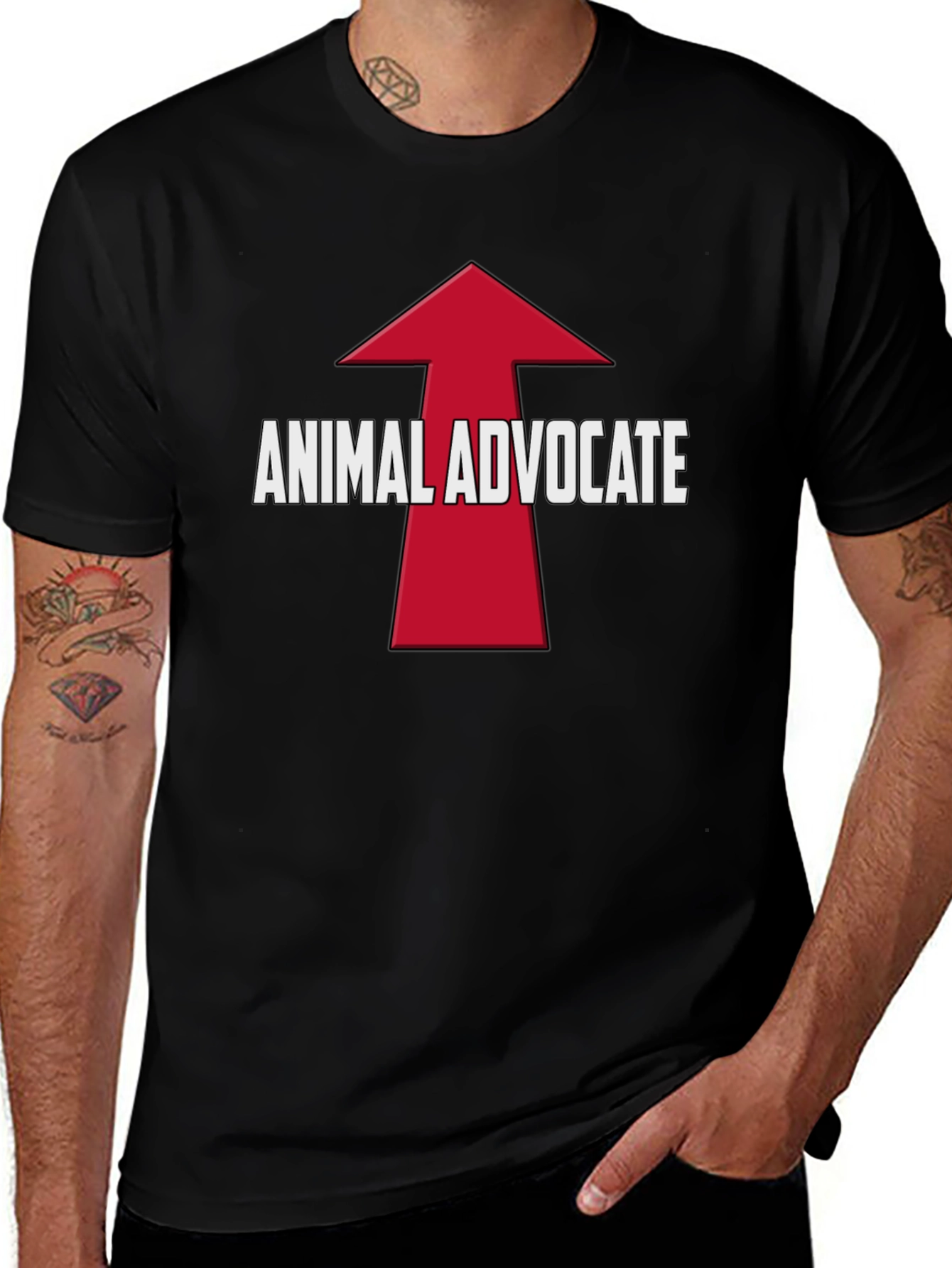Animal Advocate Arrow T-Shirt - Black
