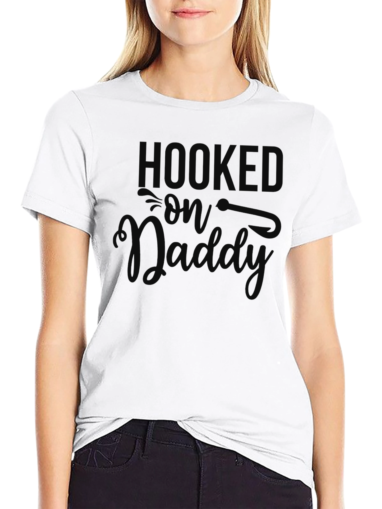 Hooked on Daddy - Mens Black Graphic Tee