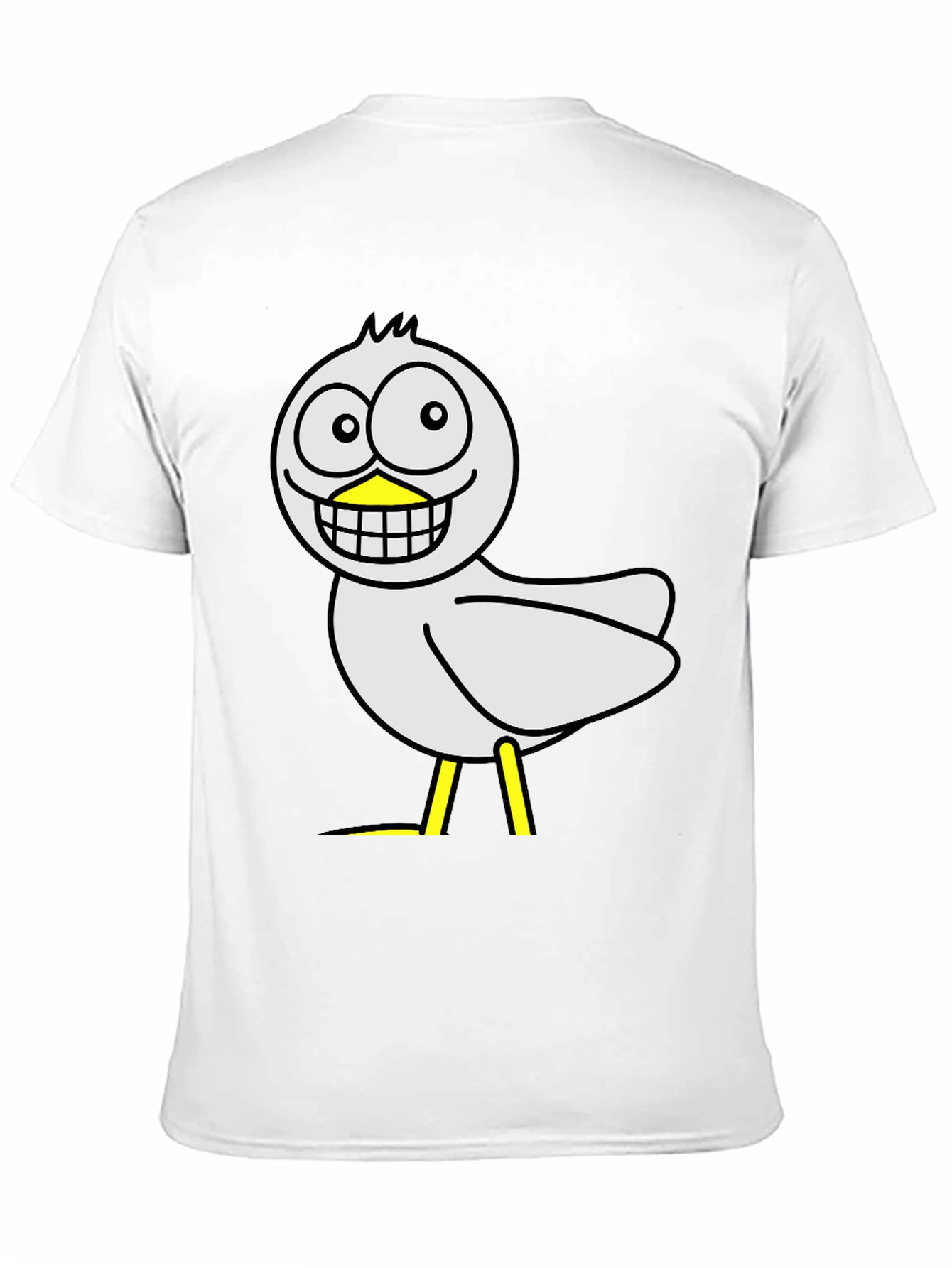 Funny Cartoon Bird Graphic Black T-Shirt