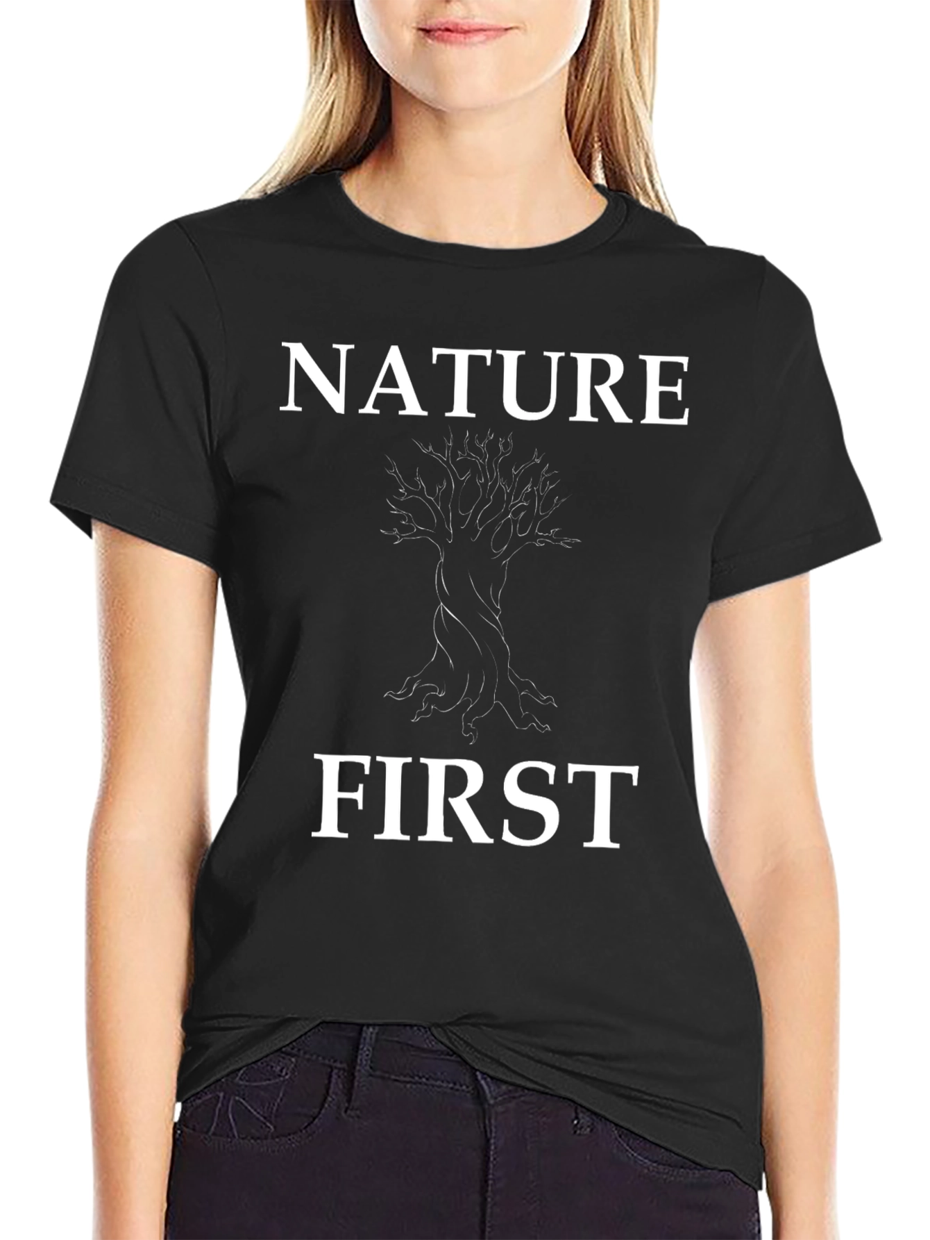 Nature First Graphic Tee - Mens Black T-Shirt