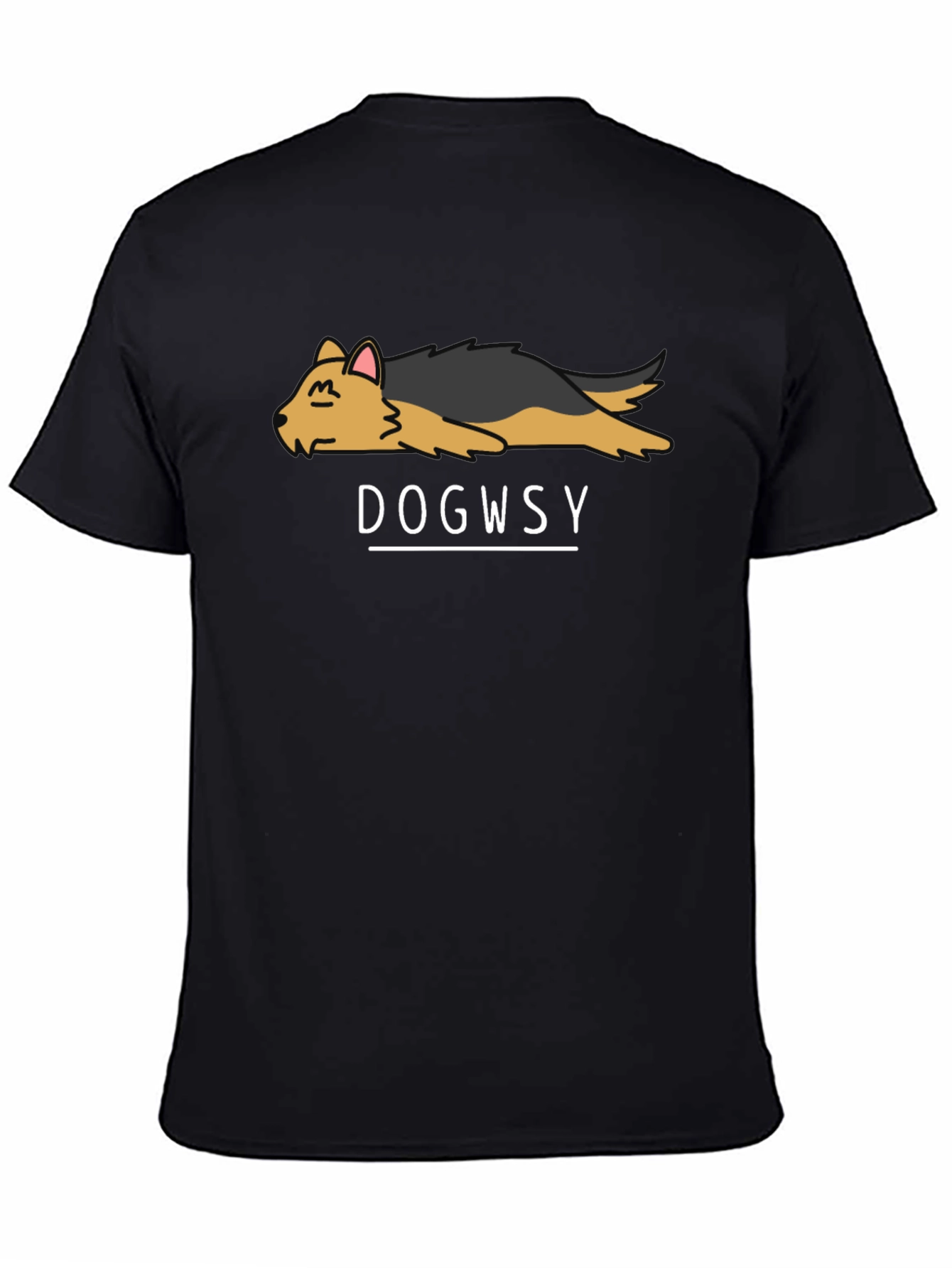Dogwsy Black T-Shirt: Cute Dog Graphic Tee