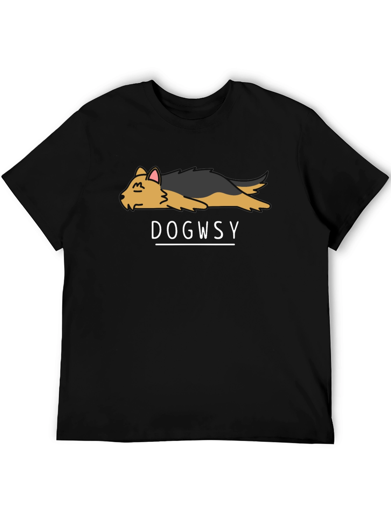 Dogwsy Black T-Shirt: Cute Dog Graphic Tee