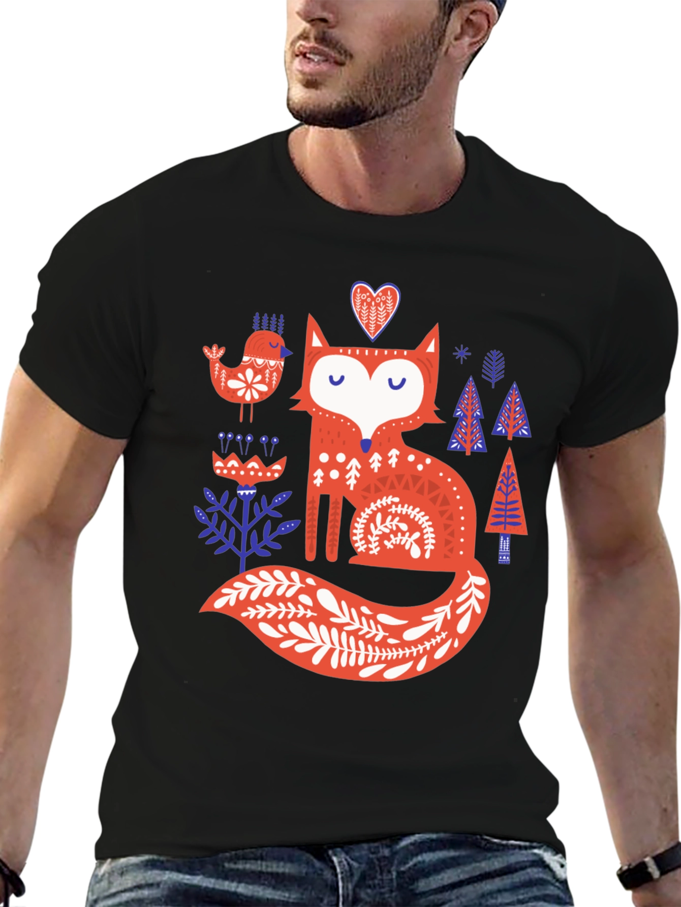 Whimsical Fox Graphic T-Shirt