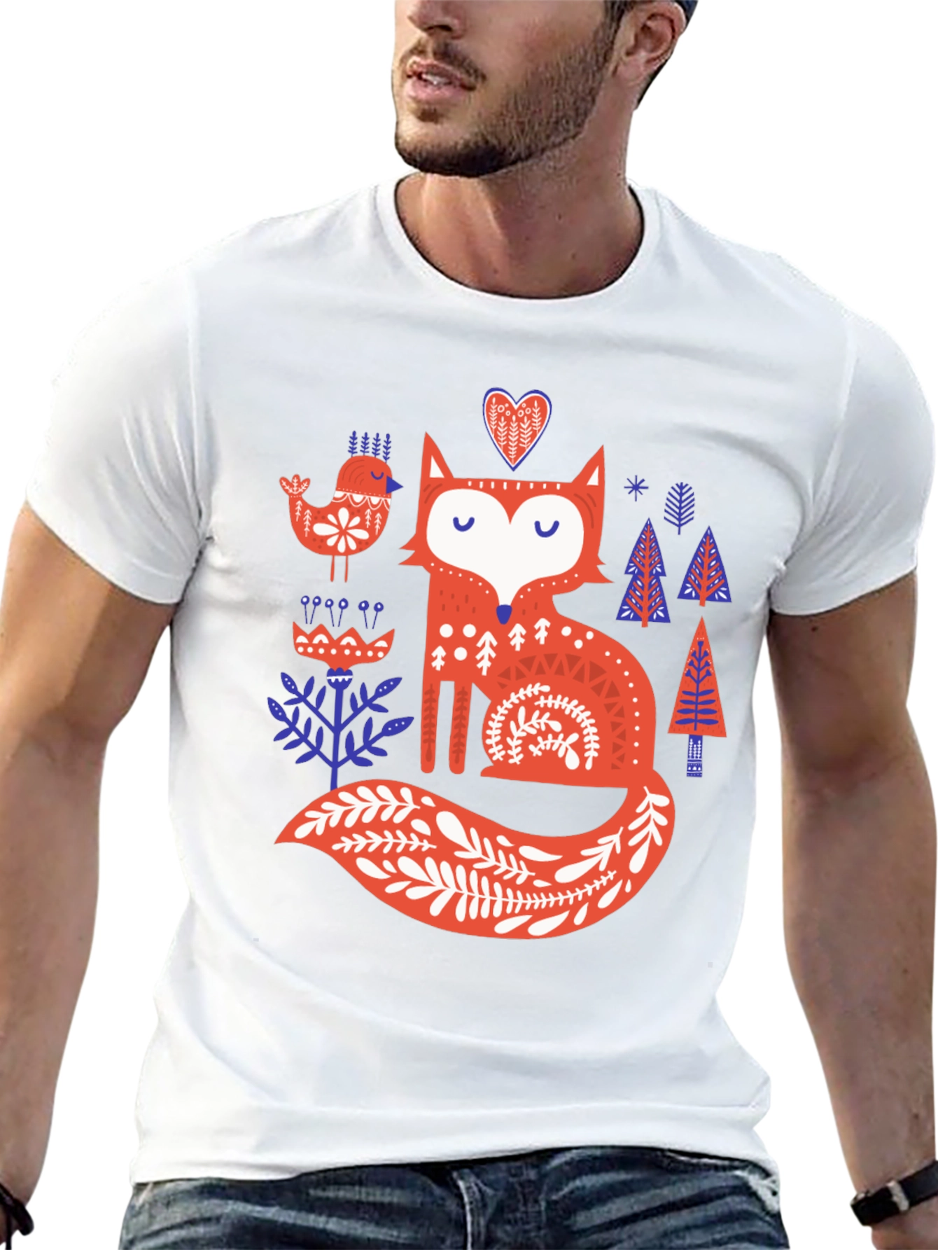 Whimsical Fox Graphic T-Shirt