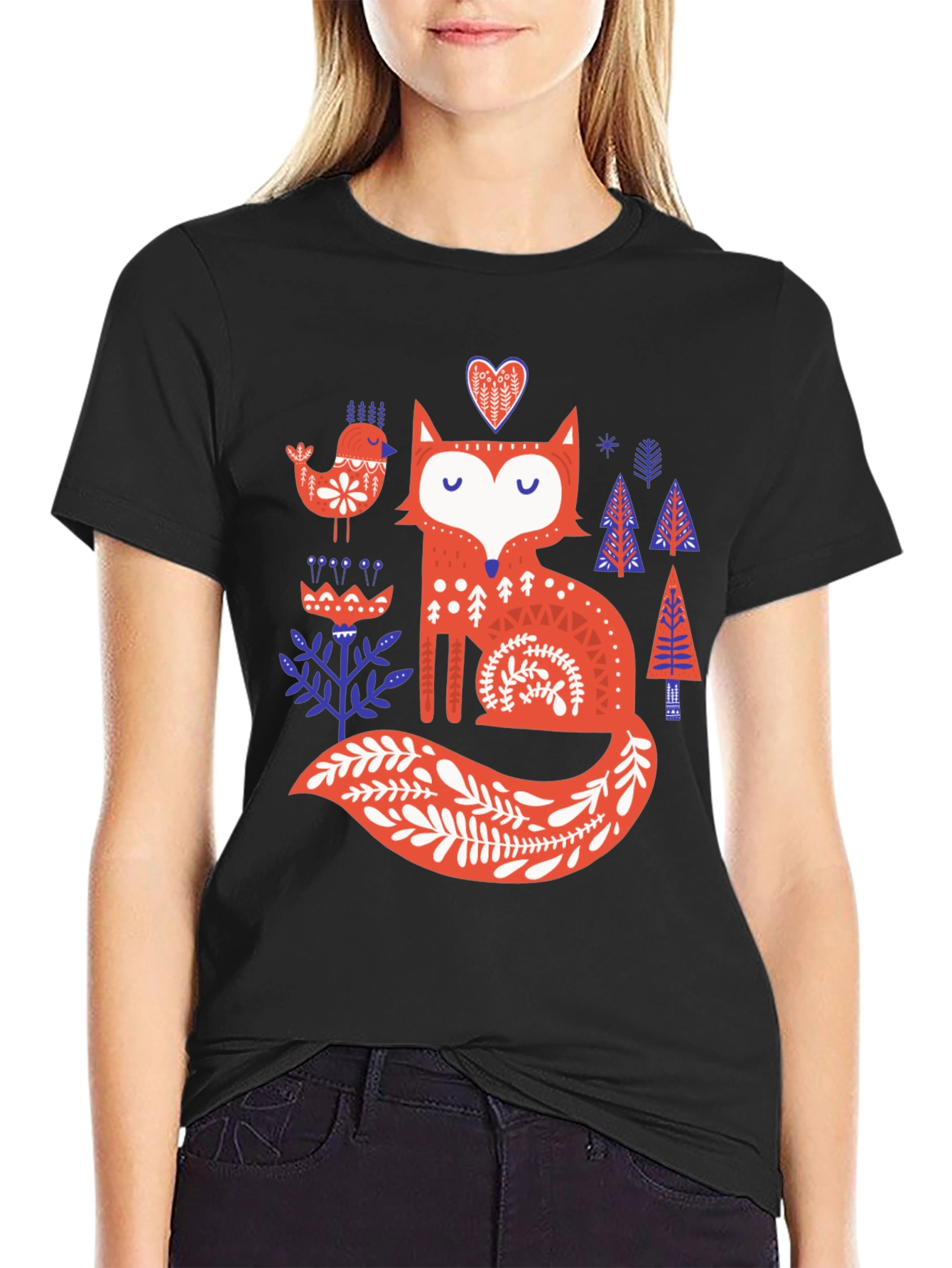 Whimsical Fox Graphic T-Shirt