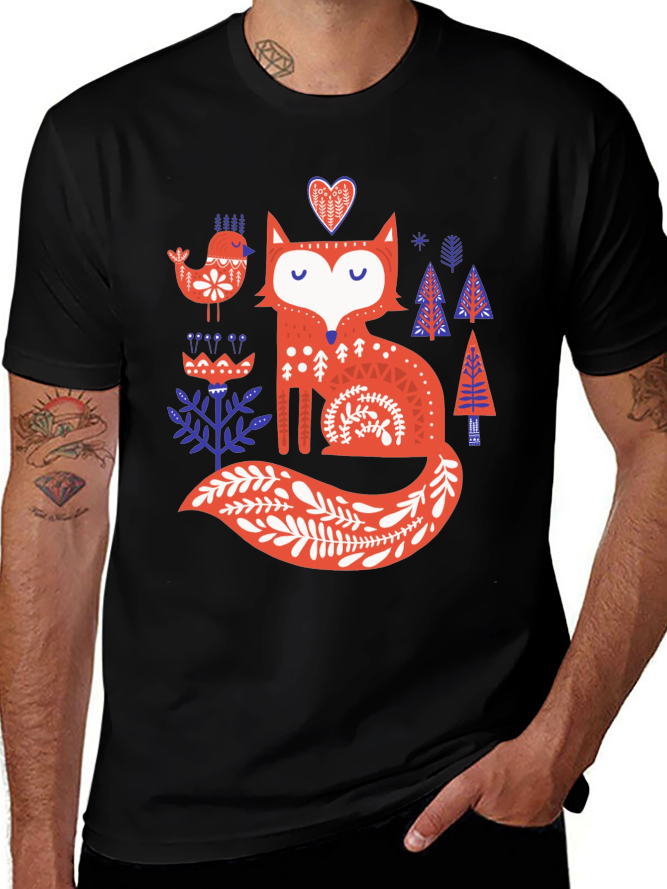 Whimsical Fox Graphic T-Shirt