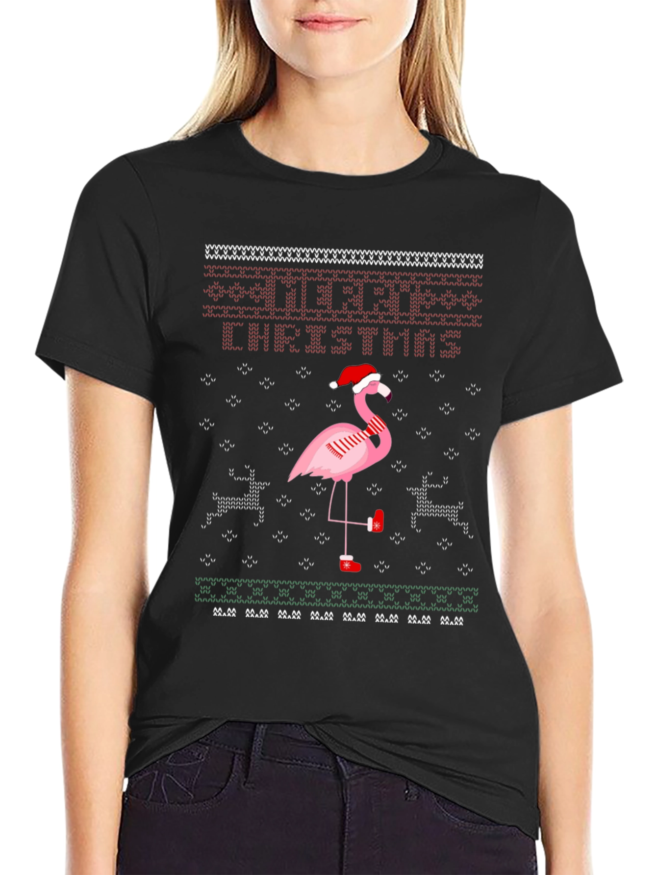 Festive Flamingo Christmas T-Shirt