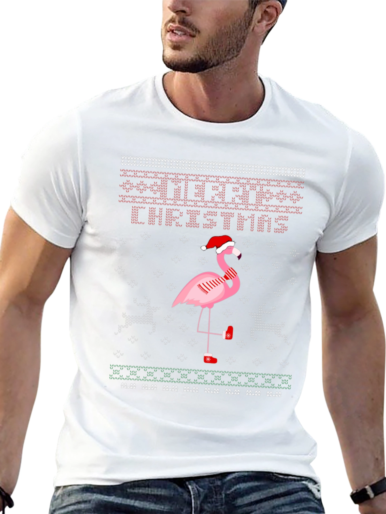 Festive Flamingo Christmas T-Shirt