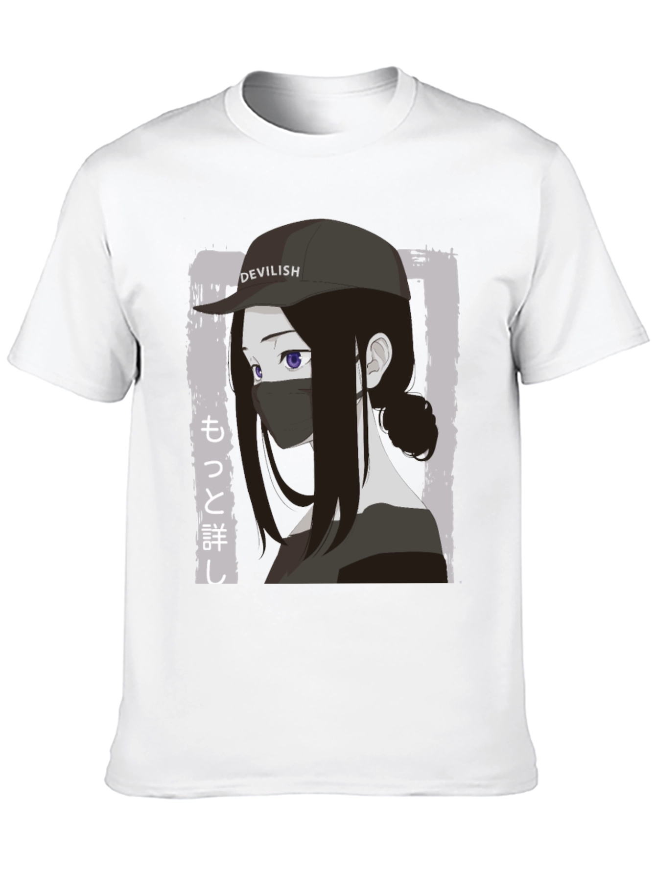 Anime Girl Devilish Hat Graphic T-Shirt