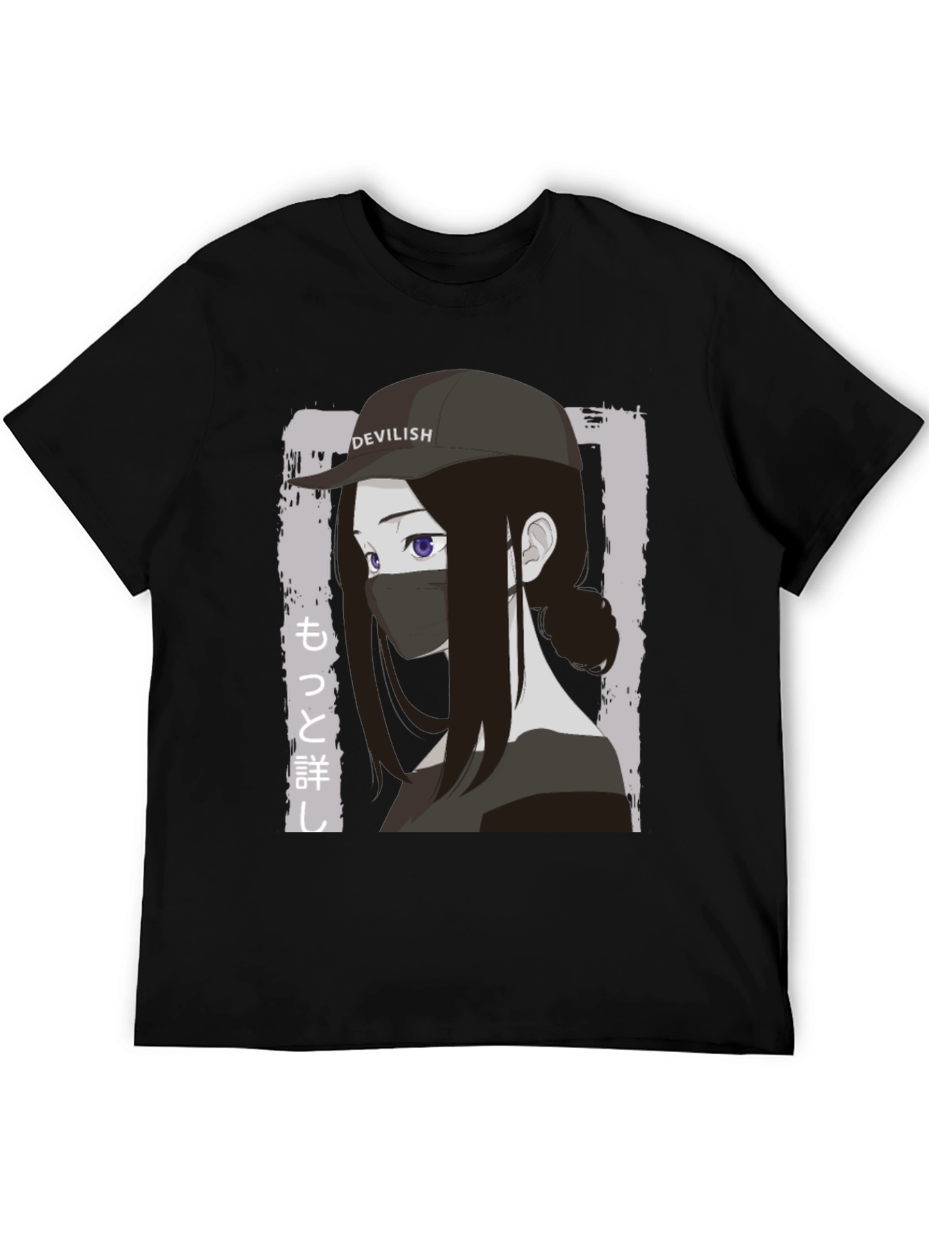 Anime Girl Devilish Hat Graphic T-Shirt