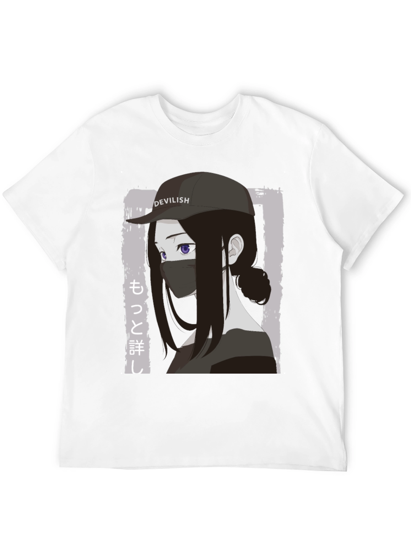 Anime Girl Devilish Hat Graphic T-Shirt
