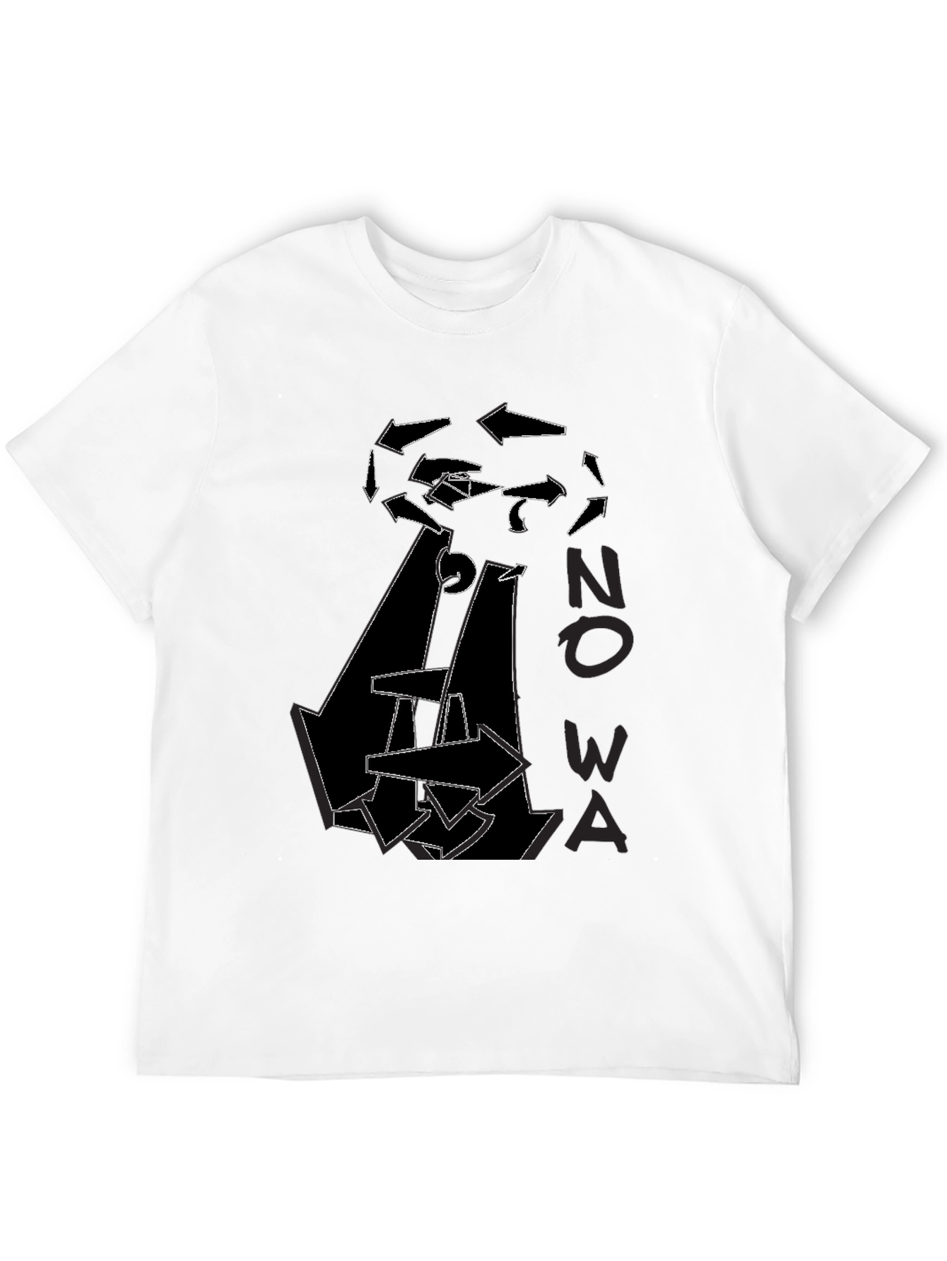 Abstract Arrow Graphic Print Black T-Shirt