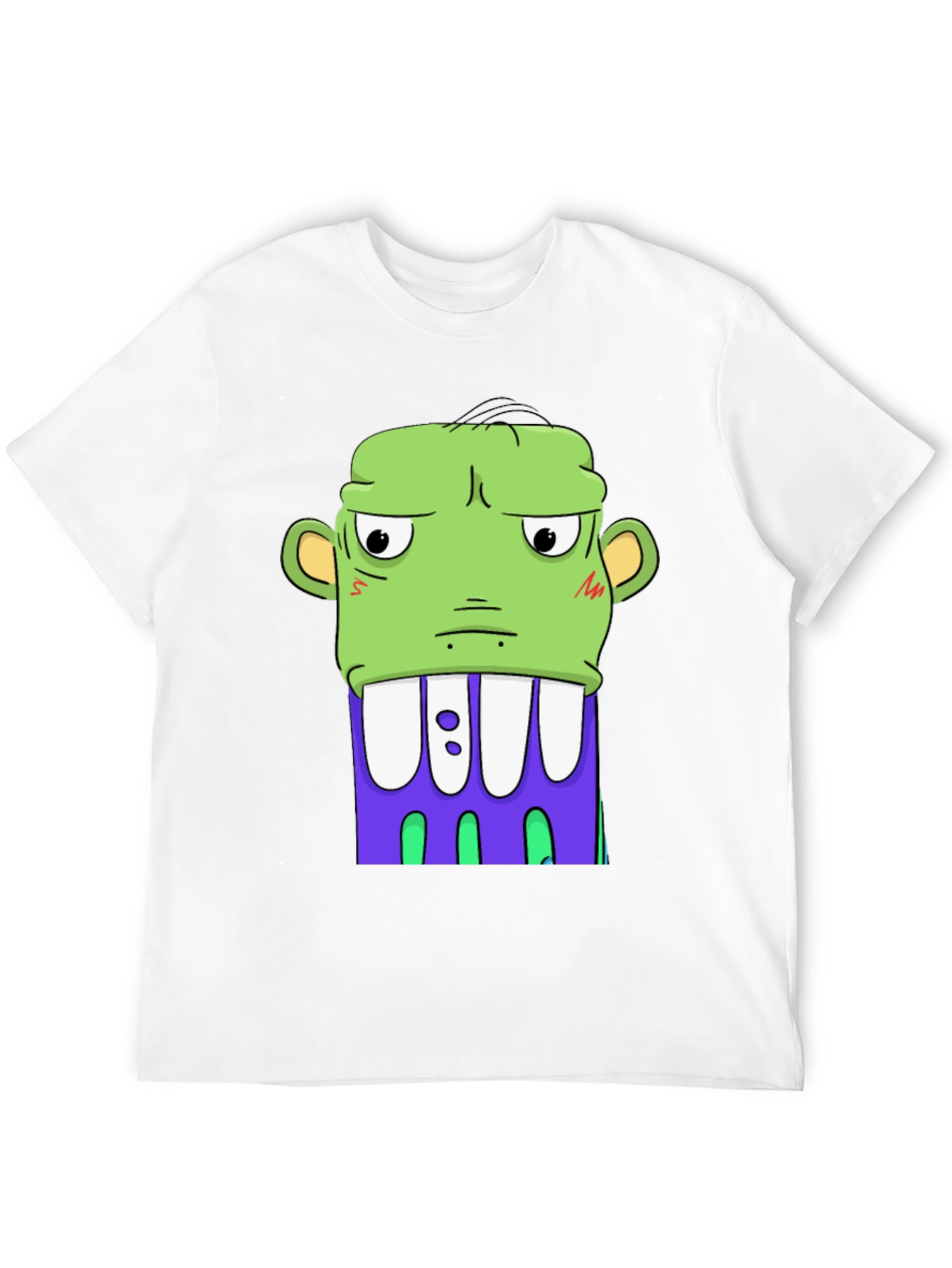 Cartoon Monster Graphic Tee - Bold Black Shirt