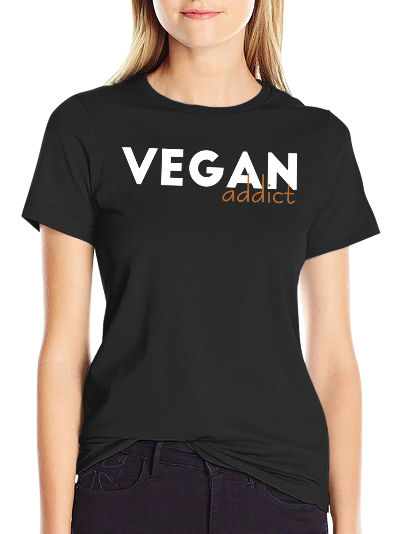 Vegan Addict Graphic T-Shirt - Black
