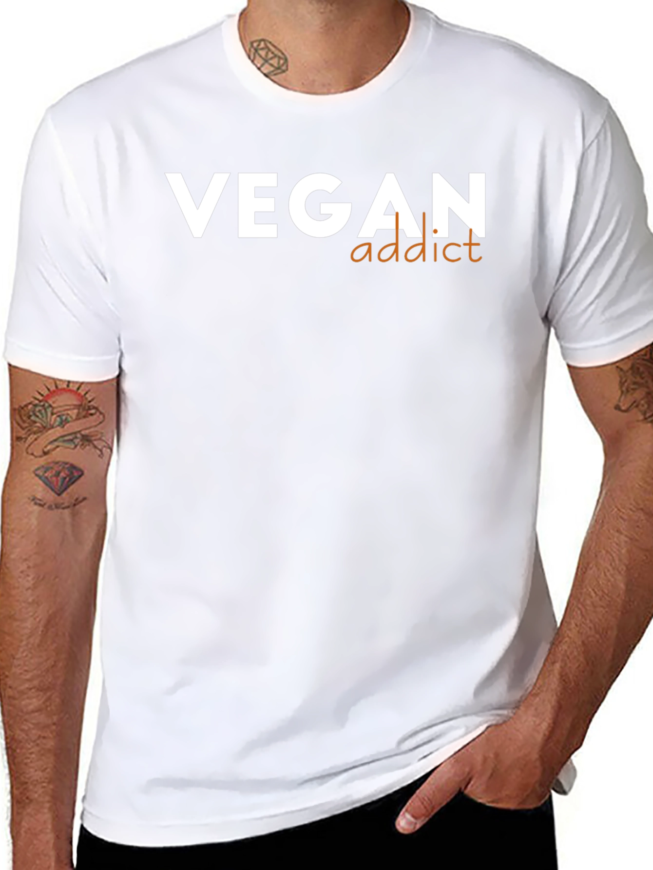 Vegan Addict Graphic T-Shirt - Black