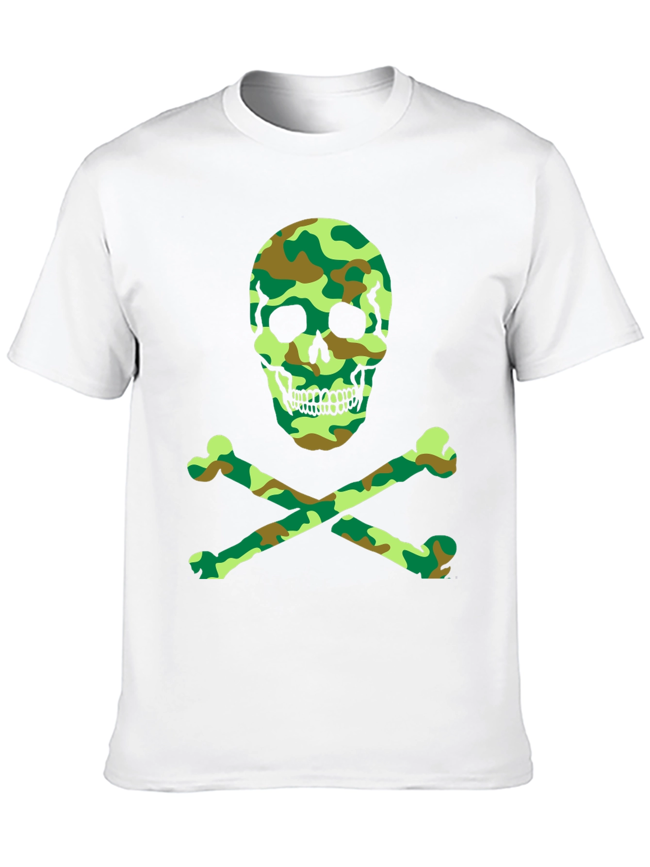 Camo Skull & Crossbones Graphic T-Shirt