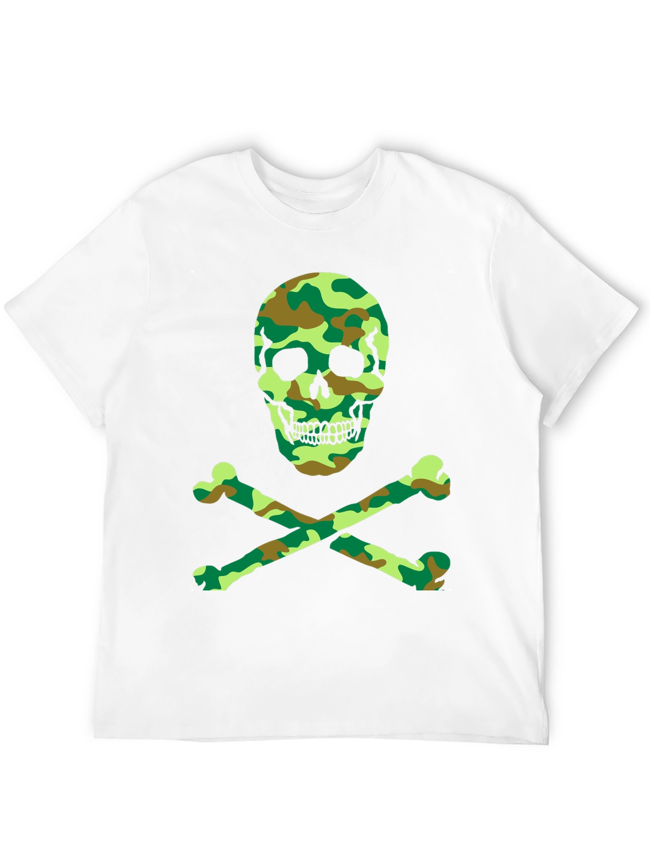 Camo Skull & Crossbones Graphic T-Shirt