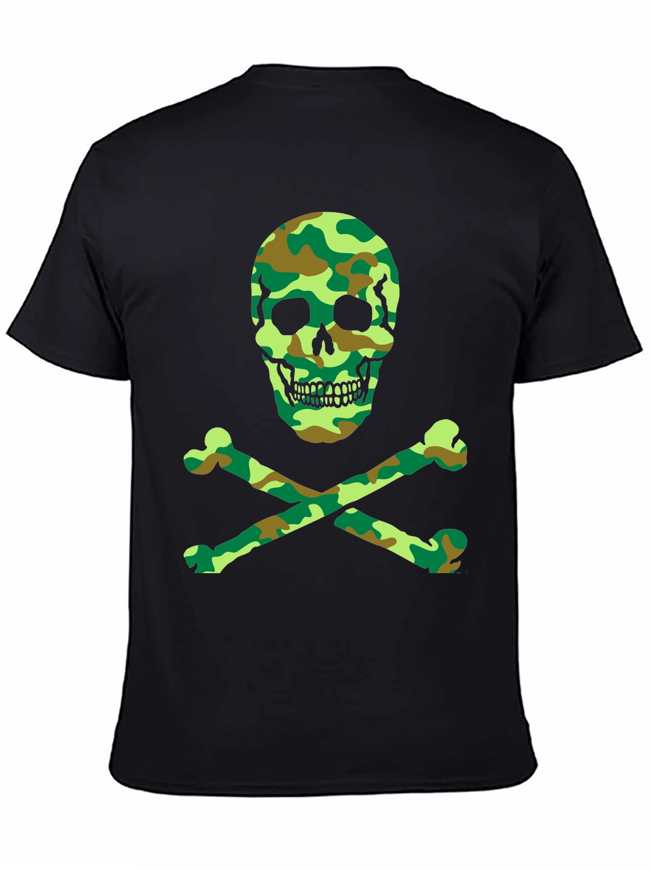 Camo Skull & Crossbones Graphic T-Shirt