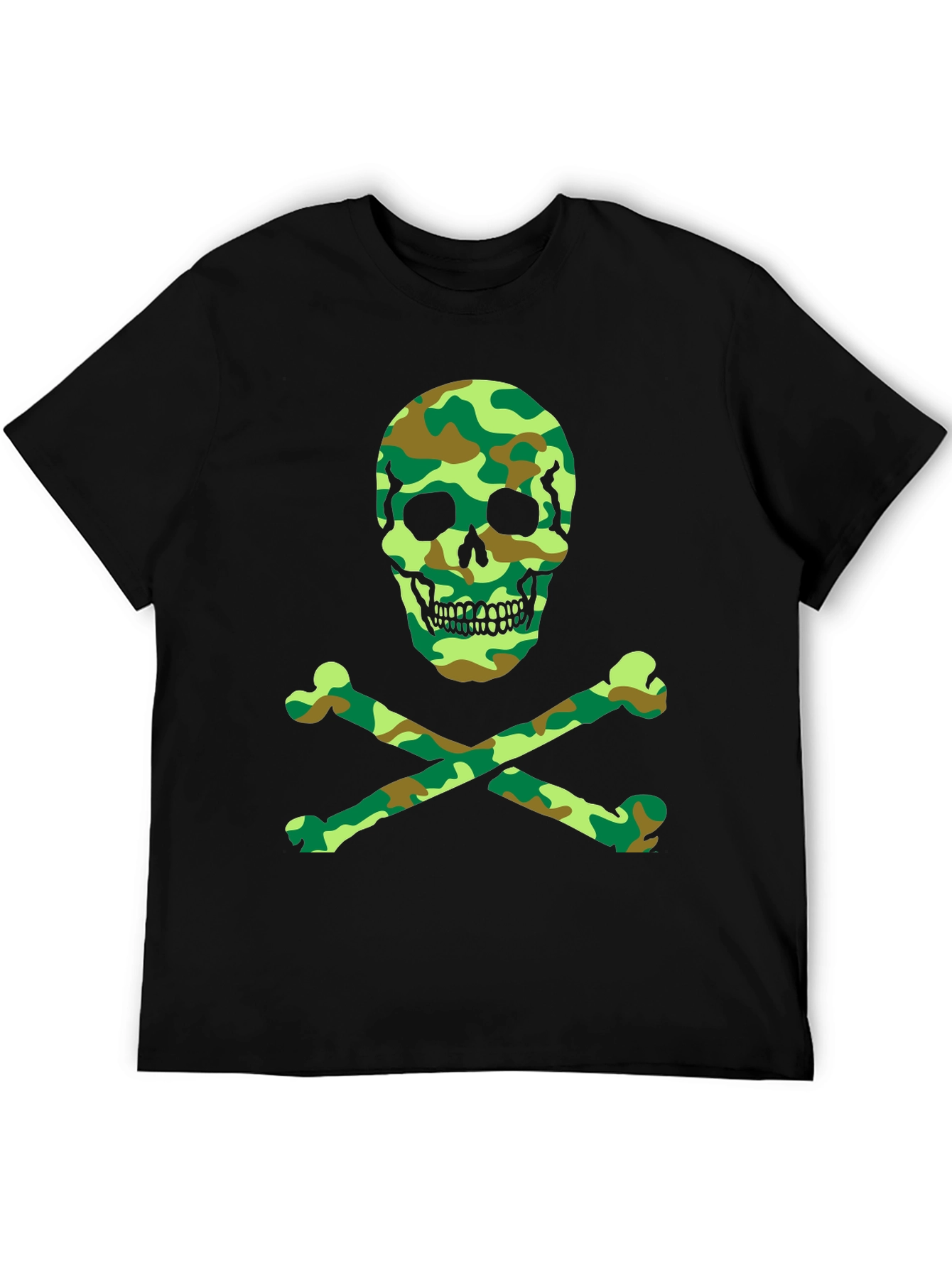 Camo Skull & Crossbones Graphic T-Shirt