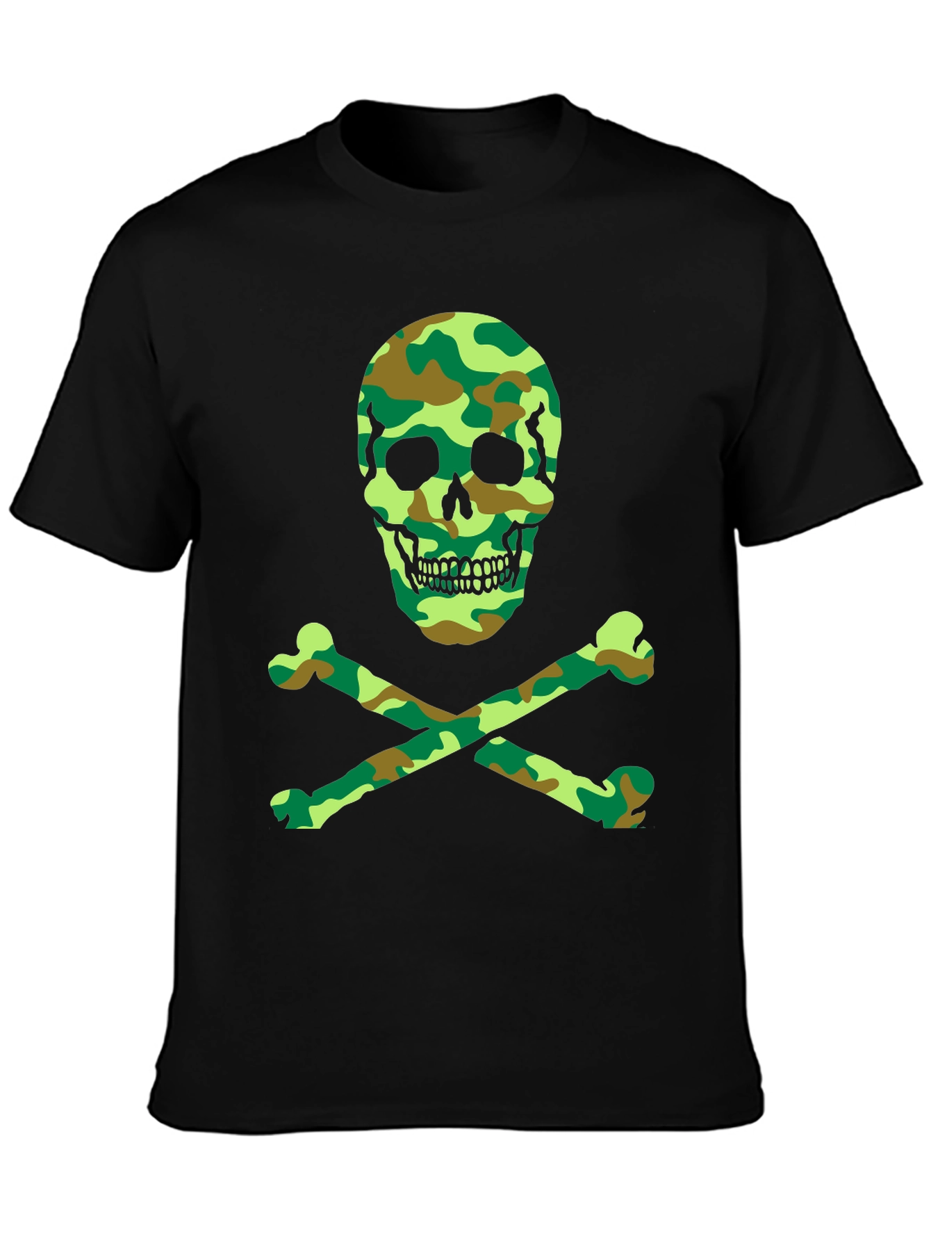 Camo Skull & Crossbones Graphic T-Shirt