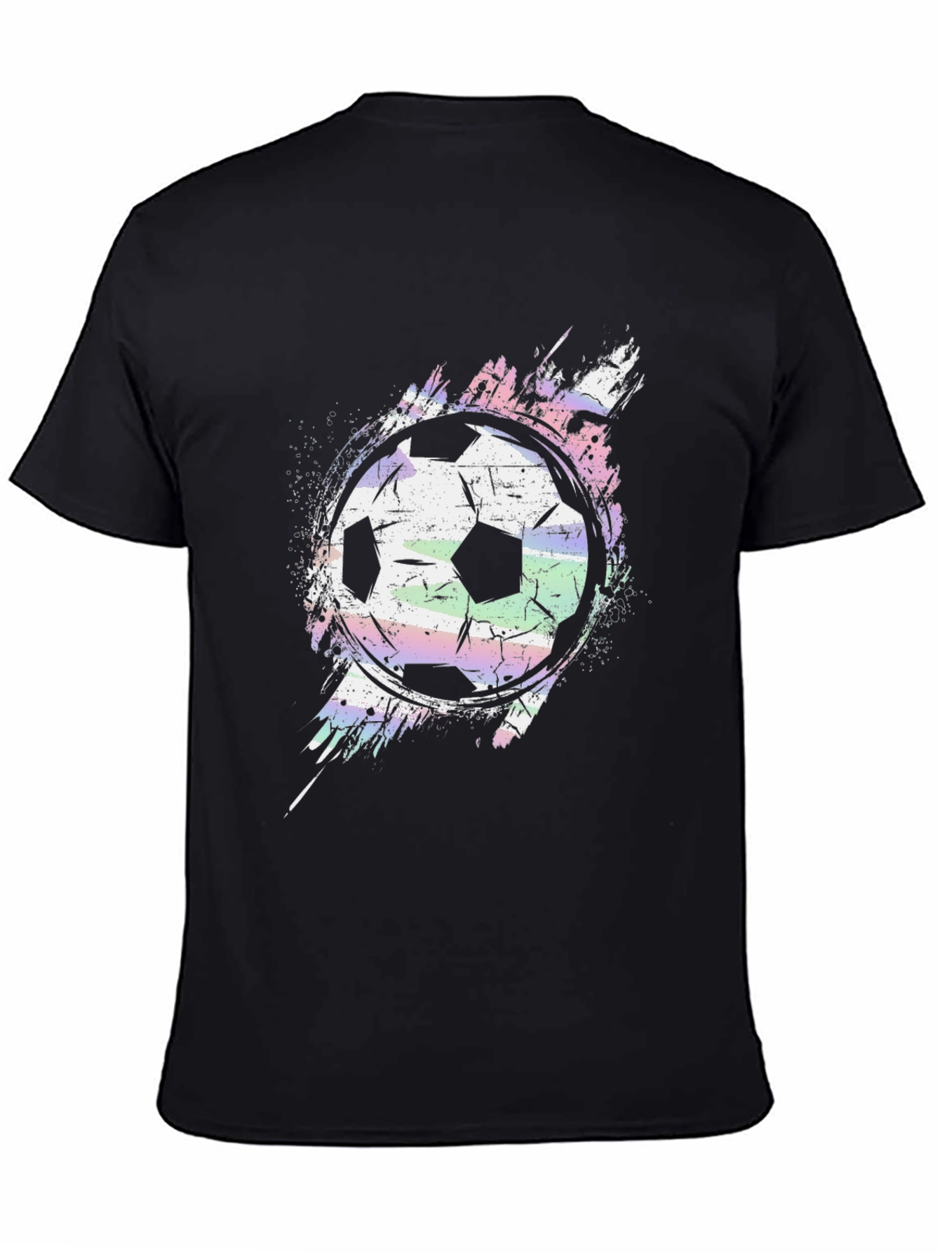 Soccer Ball Graphic Tee - Stylish Mens Black T-Shirt