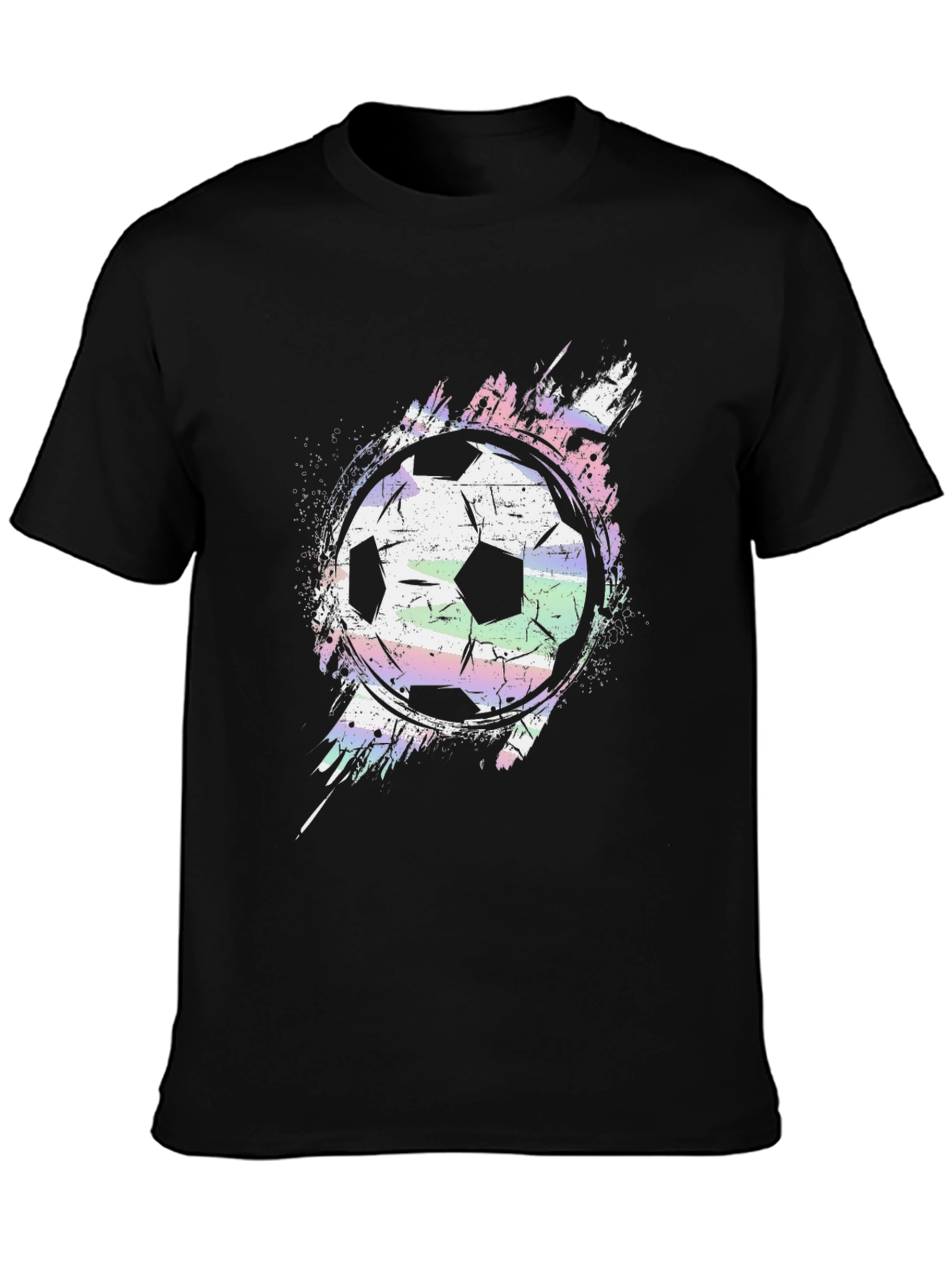 Soccer Ball Graphic Tee - Stylish Mens Black T-Shirt