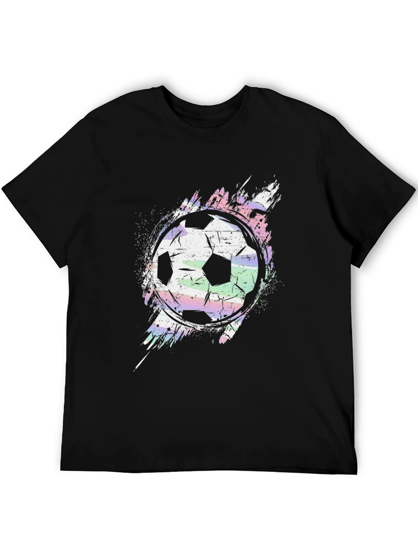 Soccer Ball Graphic Tee - Stylish Mens Black T-Shirt