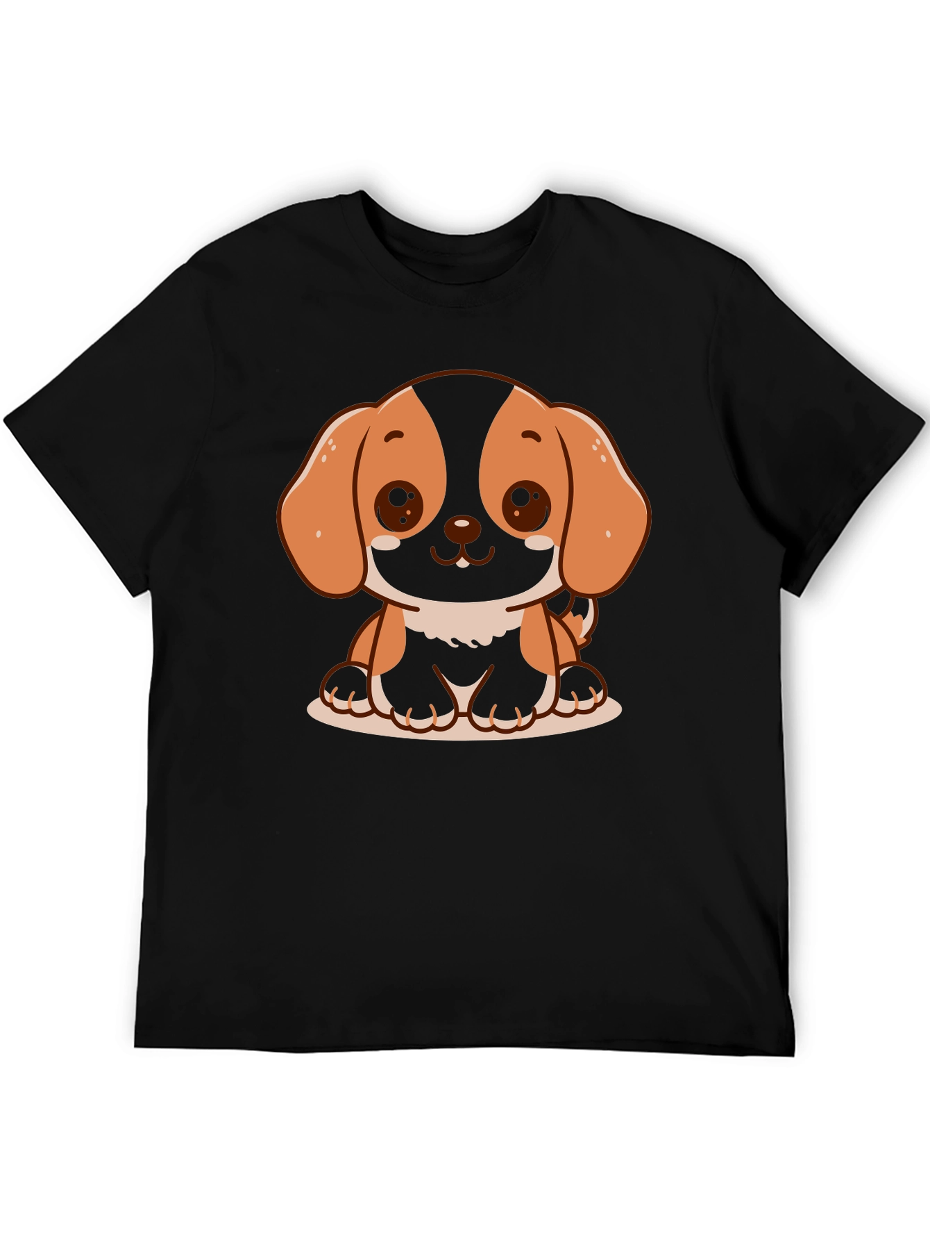 Cute Dog Graphic T-Shirt - Black