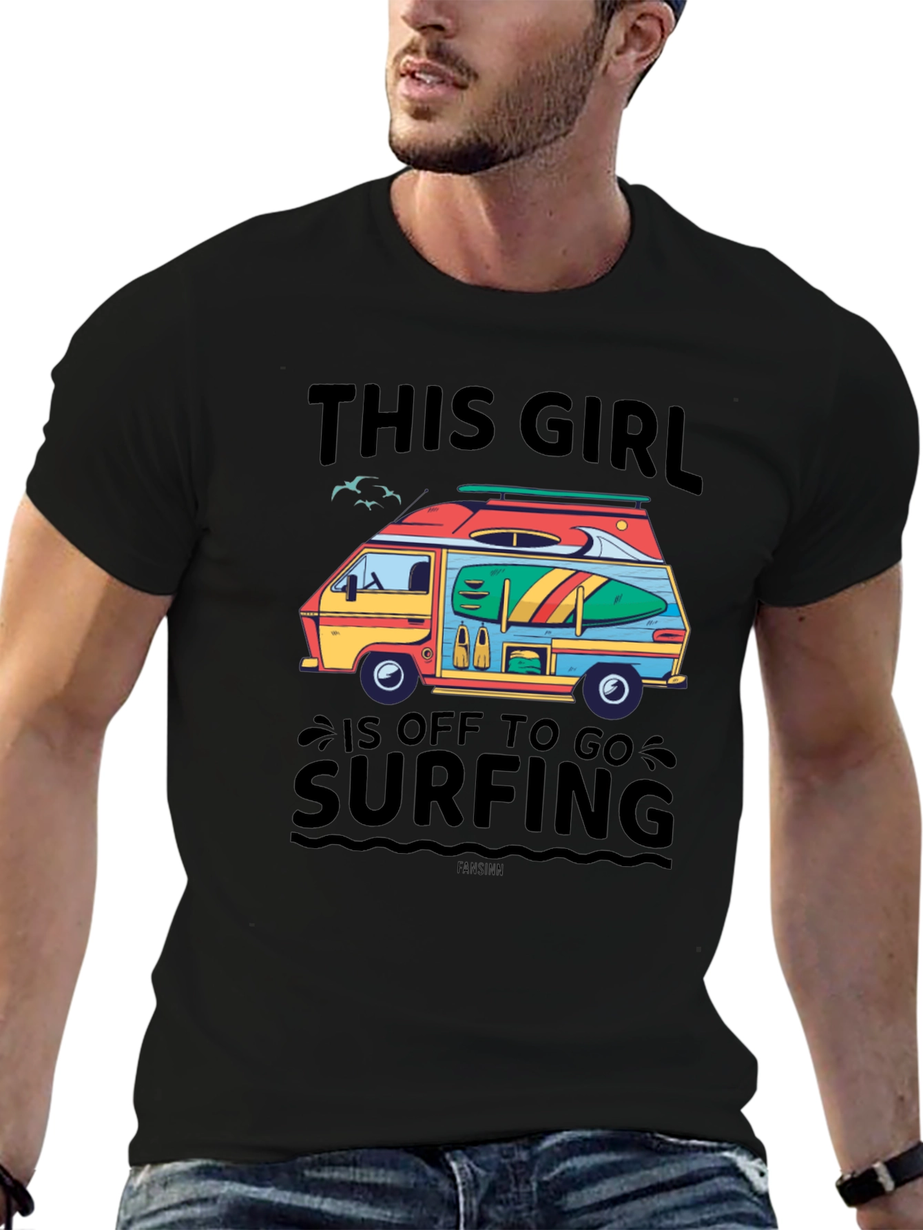 Off To Surfing Graphic T-Shirt