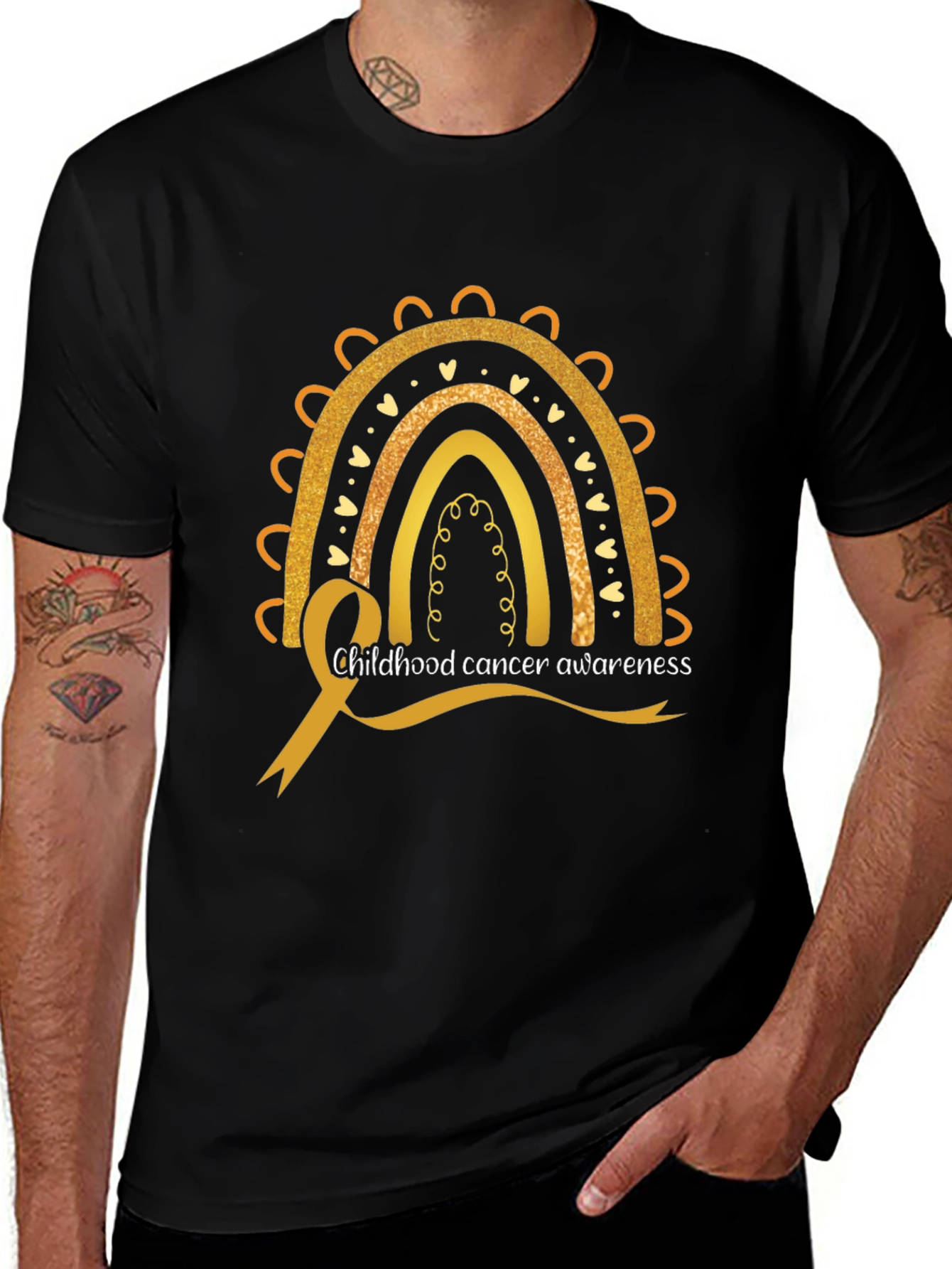 Childhood Cancer Awareness Rainbow Tee