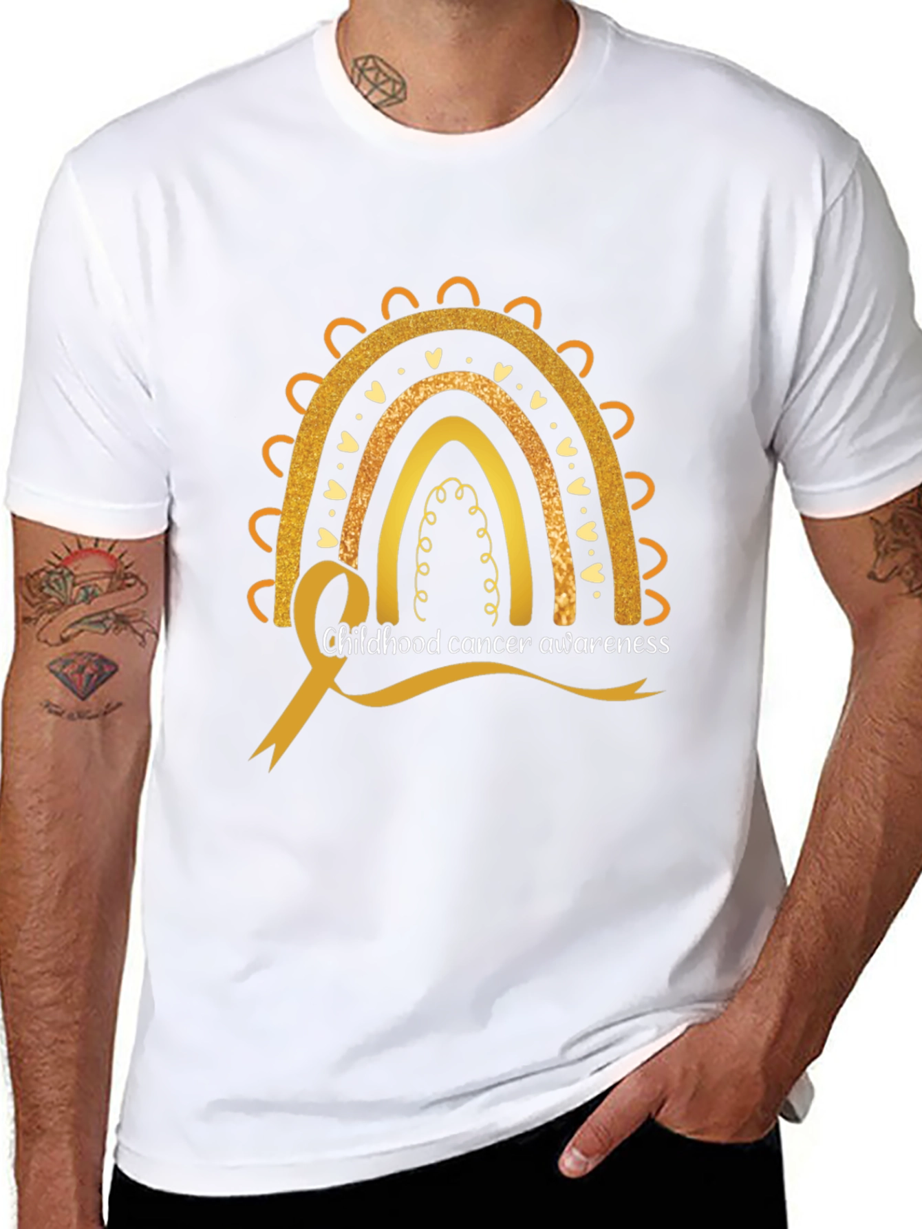 Childhood Cancer Awareness Rainbow Tee
