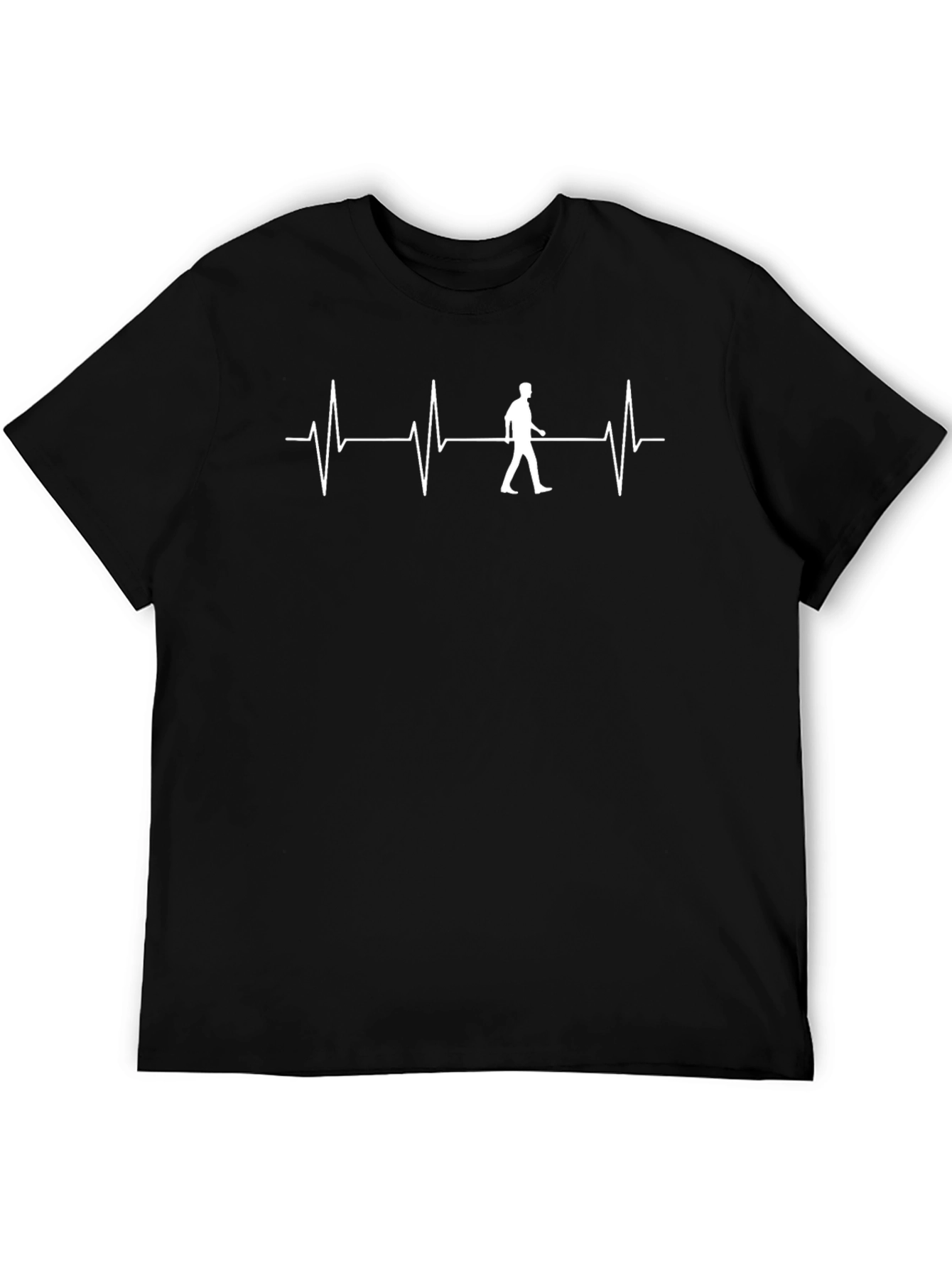 Heartbeat Walker Graphic Tee - Black Cotton T-Shirt