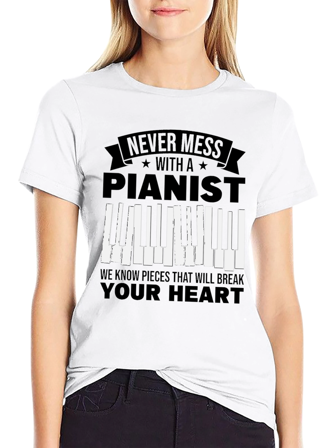 Never Mess with a Pianist Graphic Tee