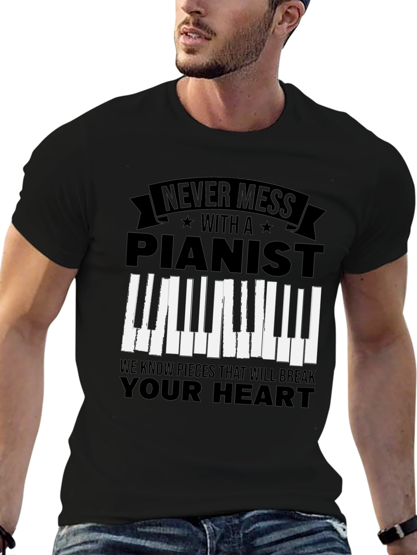 Never Mess with a Pianist Graphic Tee