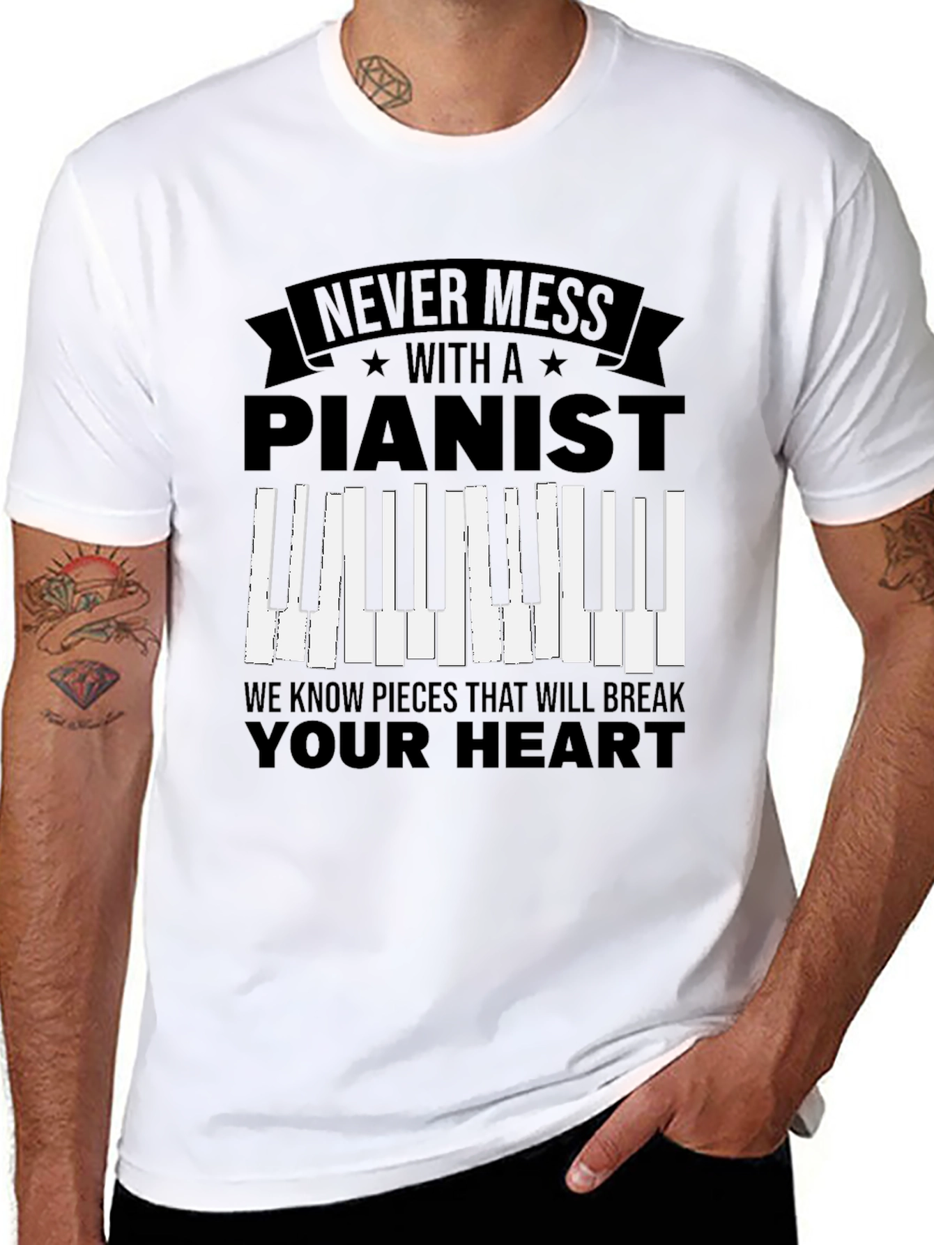 Never Mess with a Pianist Graphic Tee