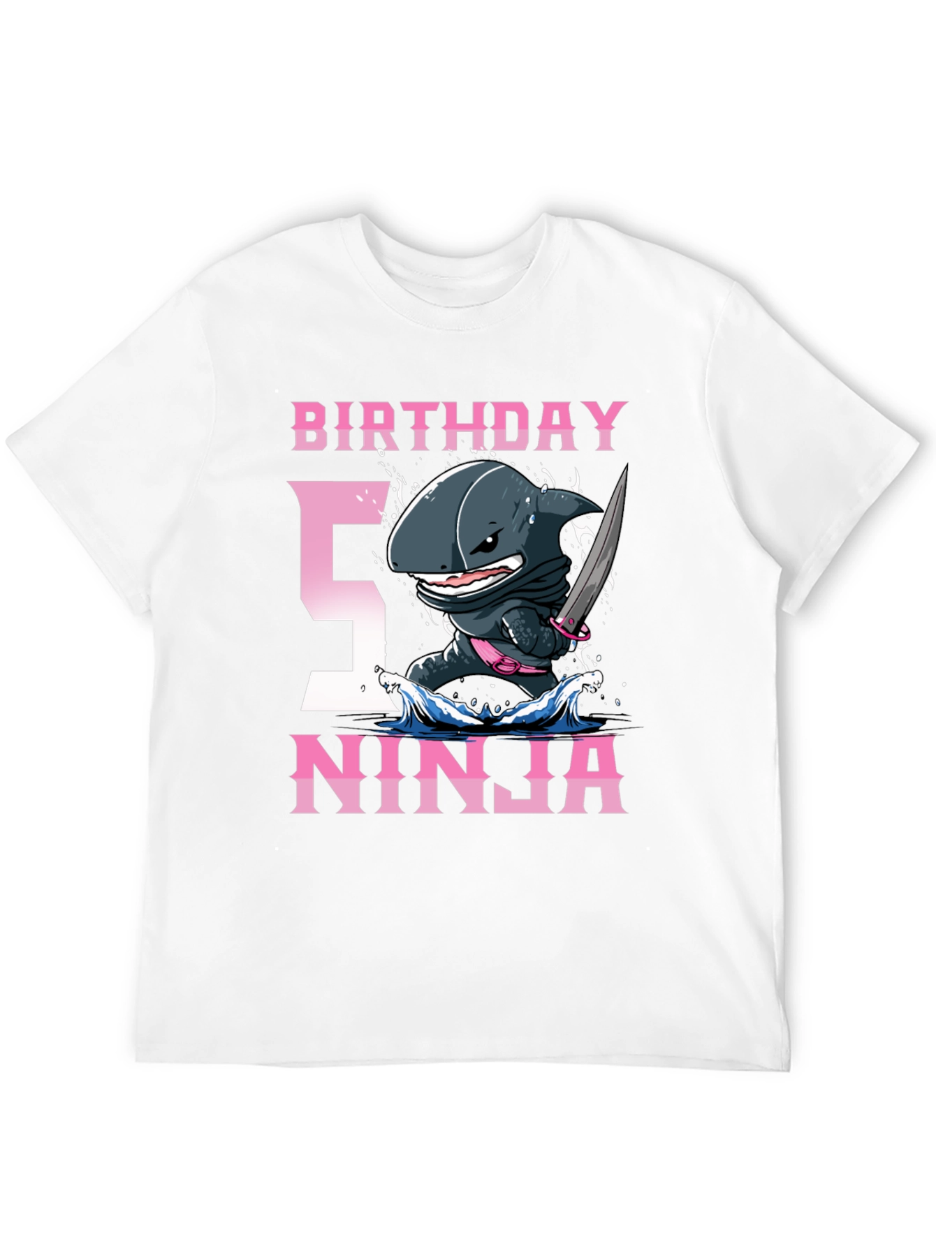 Birthday Shark Ninja T-Shirt - 5th Birthday Tee