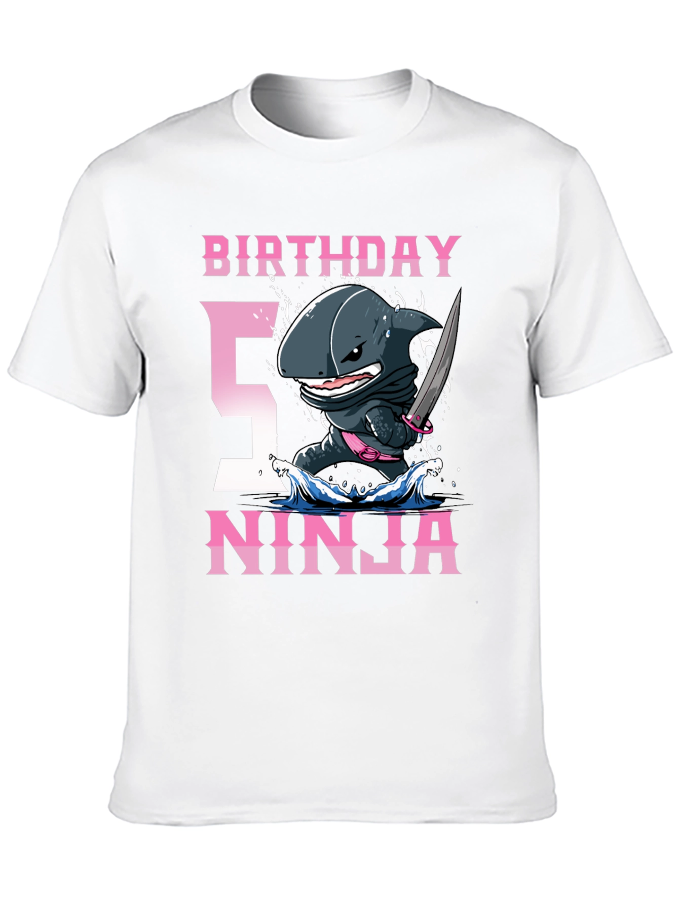 Birthday Shark Ninja T-Shirt - 5th Birthday Tee