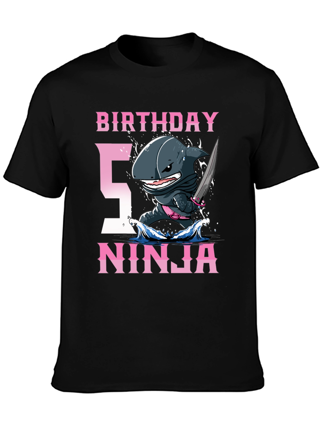 Birthday Shark Ninja T-Shirt - 5th Birthday Tee