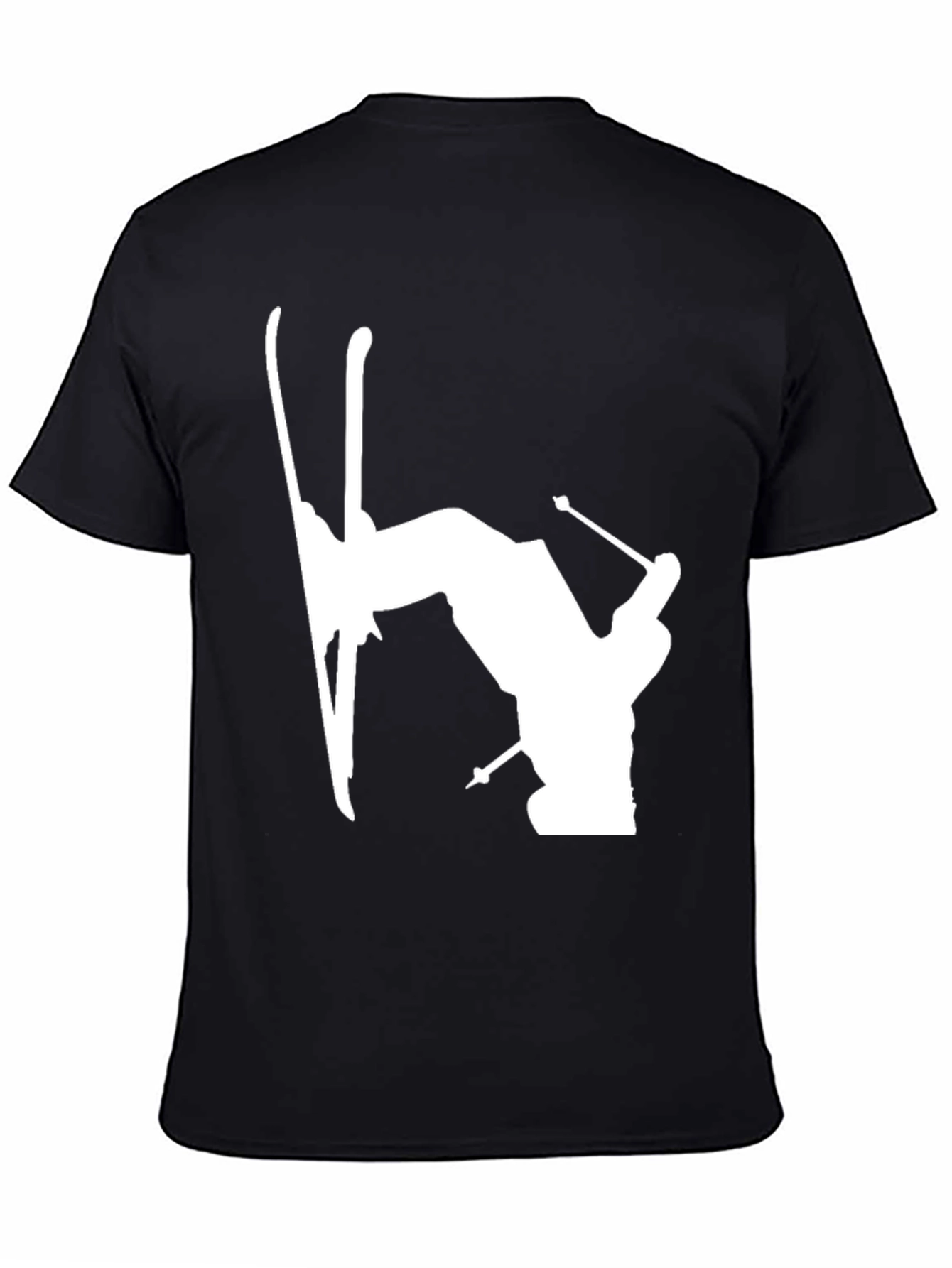 Skiing Silhouette Graphic Tee - Black