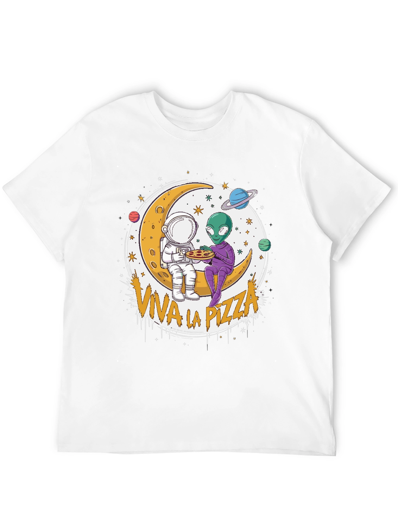 Viva la Pizza T-Shirt - Astronaut and Alien Tee