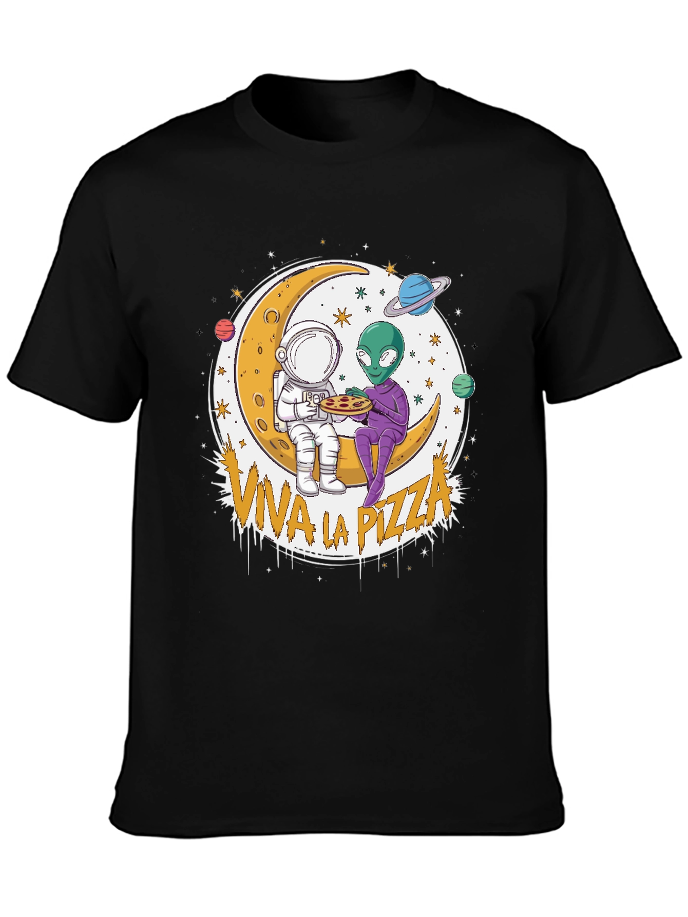 Viva la Pizza T-Shirt - Astronaut and Alien Tee