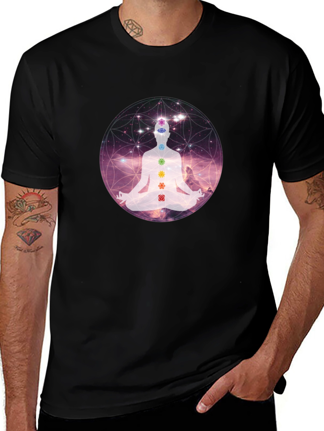 Chakra Meditation Graphic Tee - Relaxing Comfort
