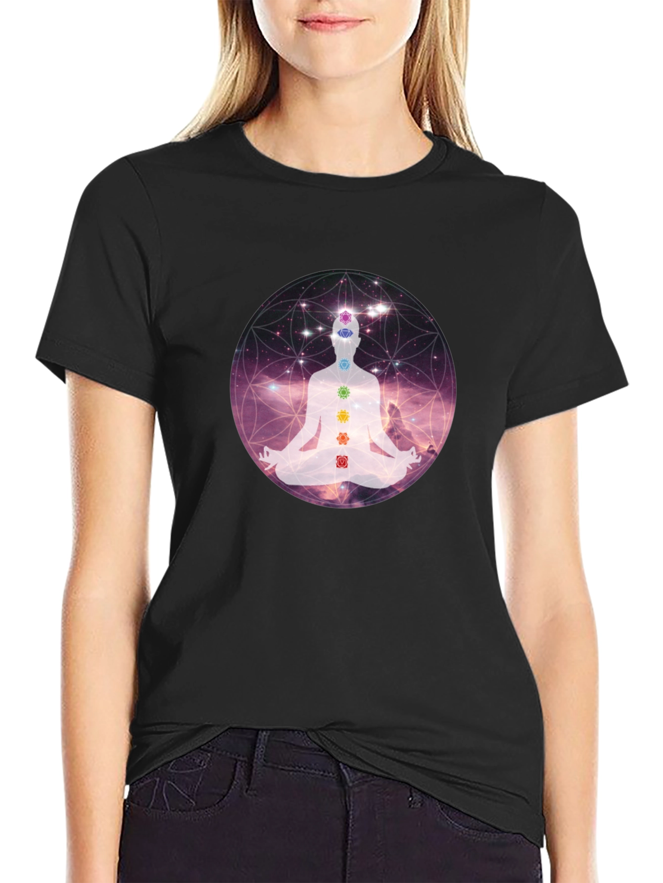 Chakra Meditation Graphic Tee - Relaxing Comfort