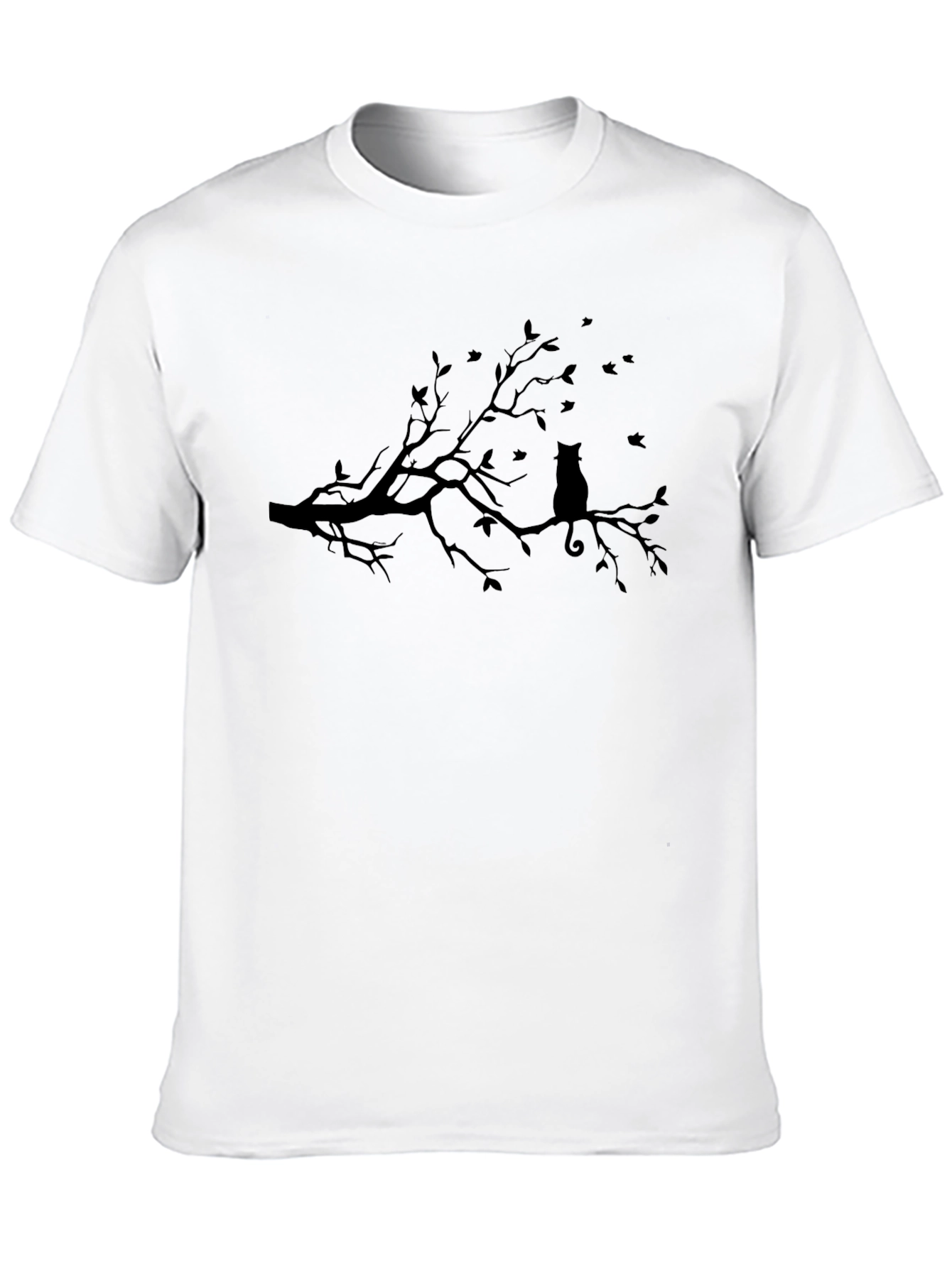 Black Cat on Branch Tee