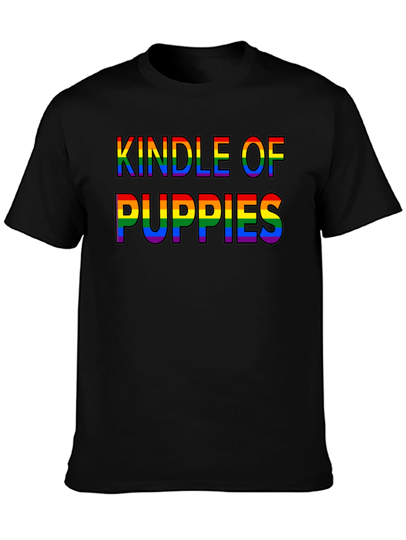 Kindle of Puppies Rainbow Text T-Shirt