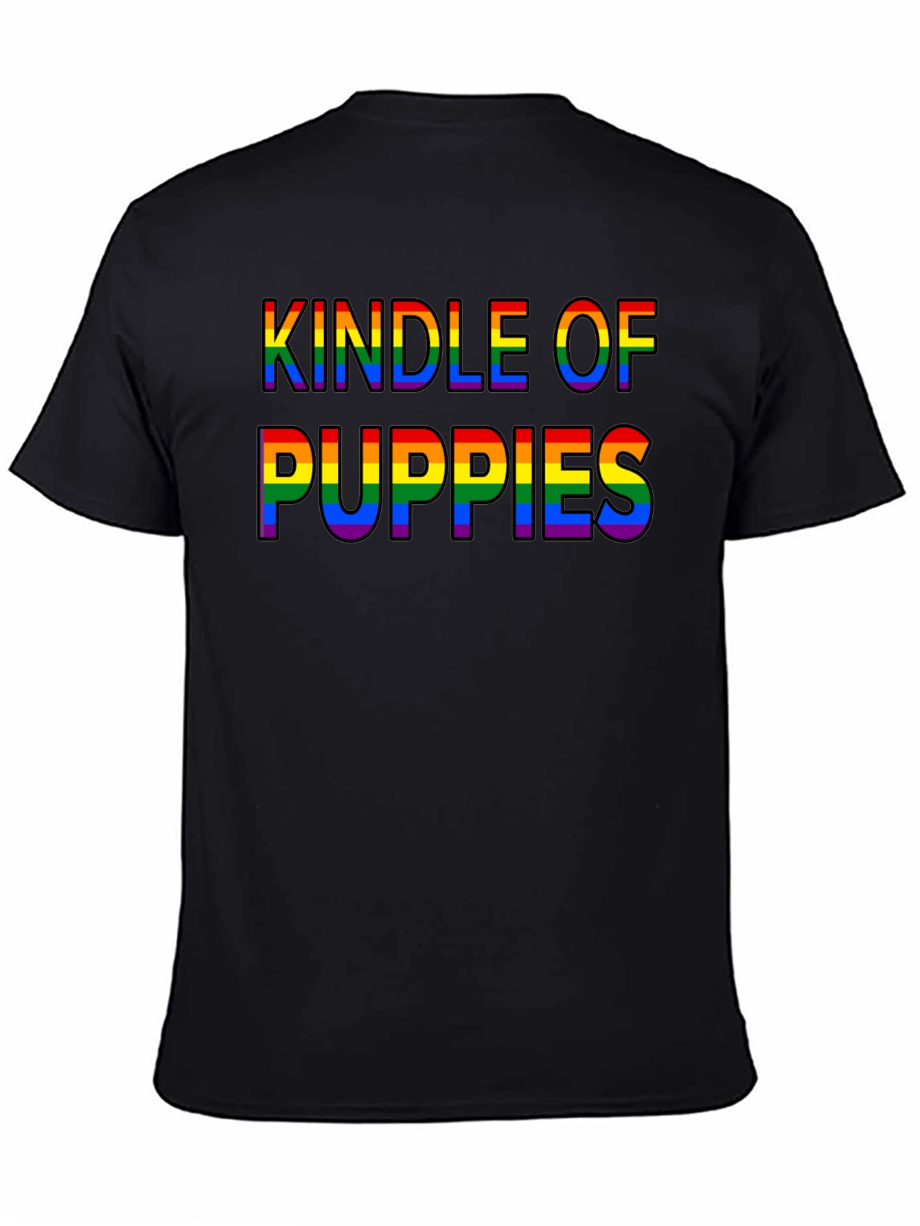 Kindle of Puppies Rainbow Text T-Shirt