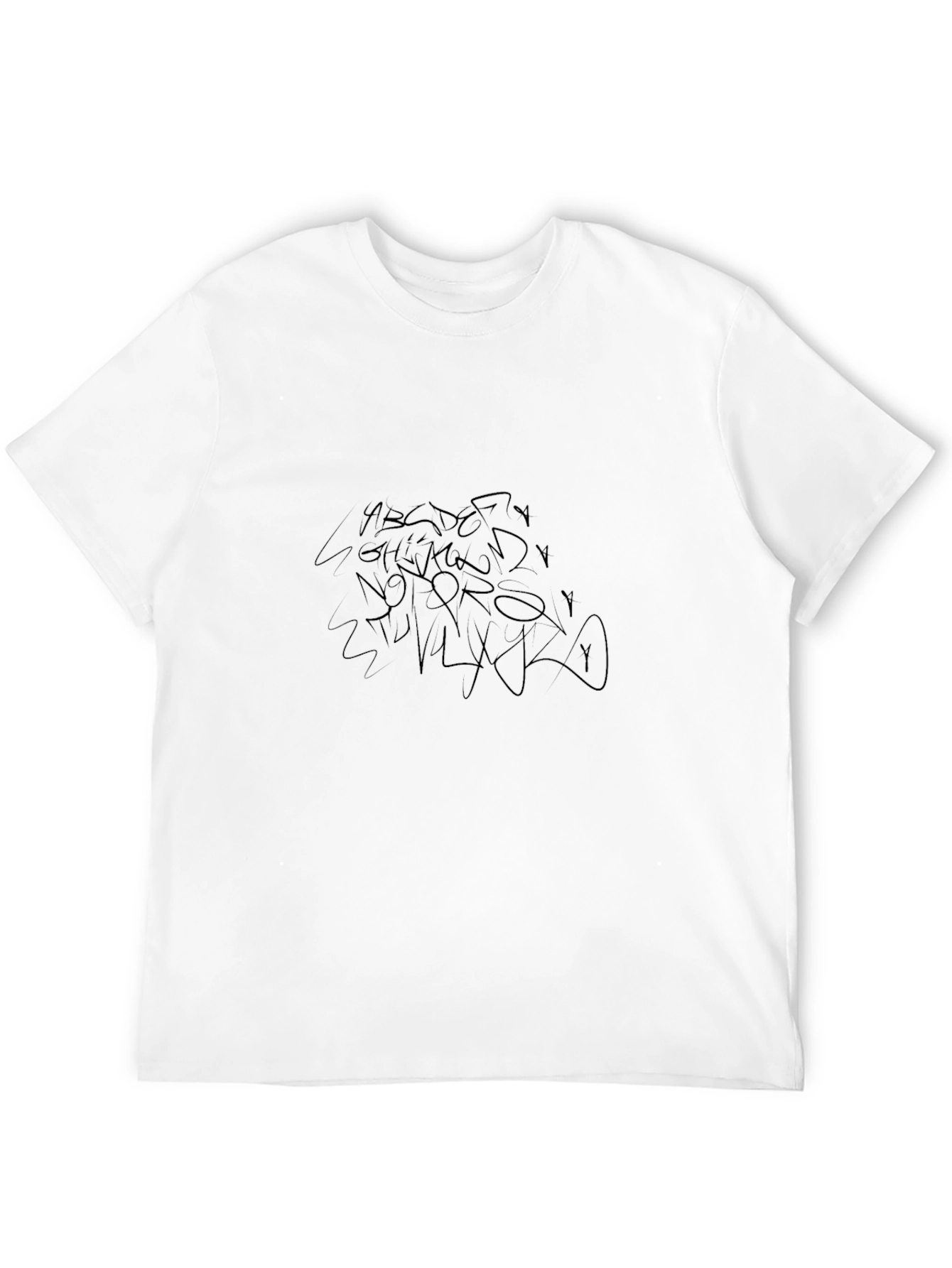 Modern Black T-Shirt with Abstract Lettering Design