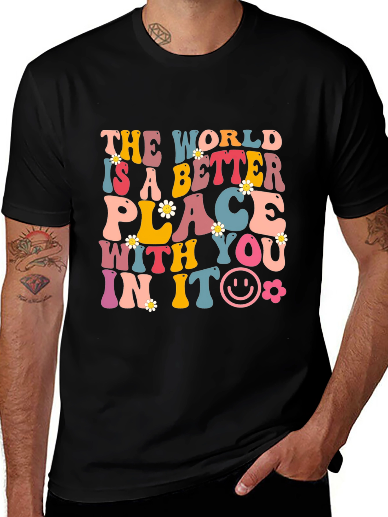 Better Place Graphic Tee - Black Cotton Blend