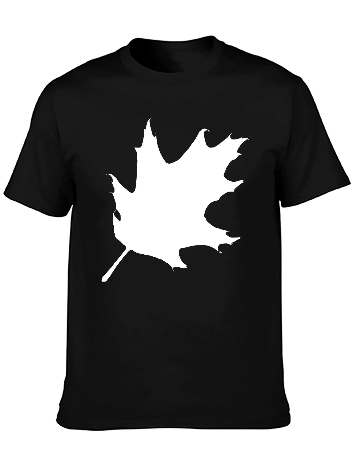 Maple Leaf Graphic Tee - Stylish Black Cotton T-Shirt